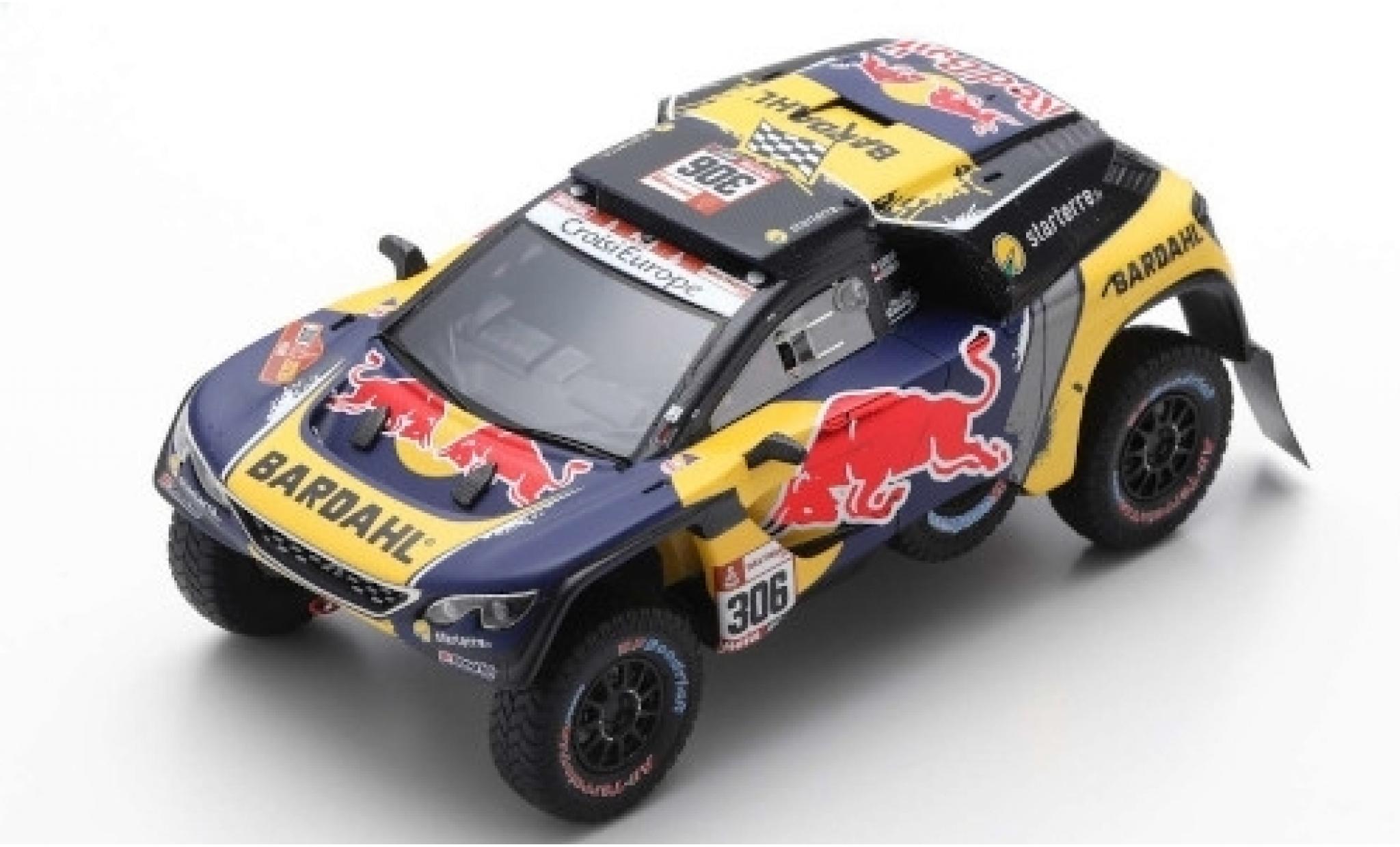 Peugeot 3008 1/43 Spark DKR No.306 PH-Sport Red Bull Rallye Dakar 2019 S.Loeb/D.Elena modelauto