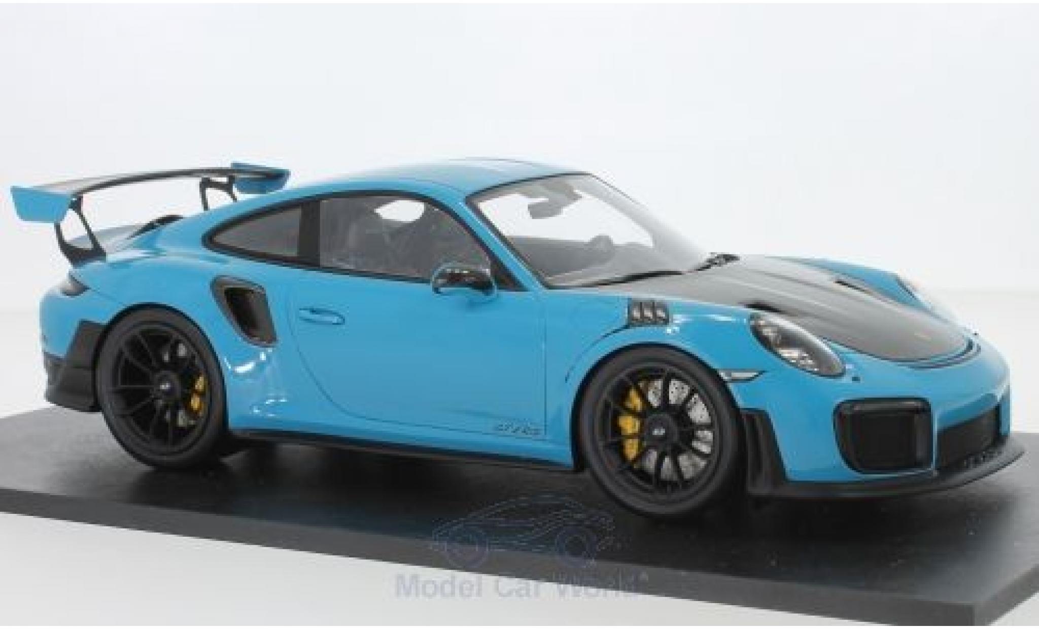 Porsche 991 GT2 RS 1/18 Spark 911 (.2) GT2 RS blauw/carbon 2018 modelauto