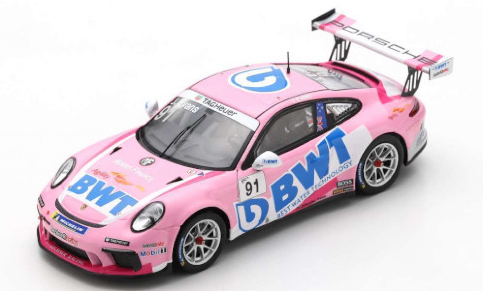 Porsche 992 GT3 1/43 Spark 911 (991) GT3 Cup No.91 BWT Carrera Cup France 2020 J.Evans modelauto