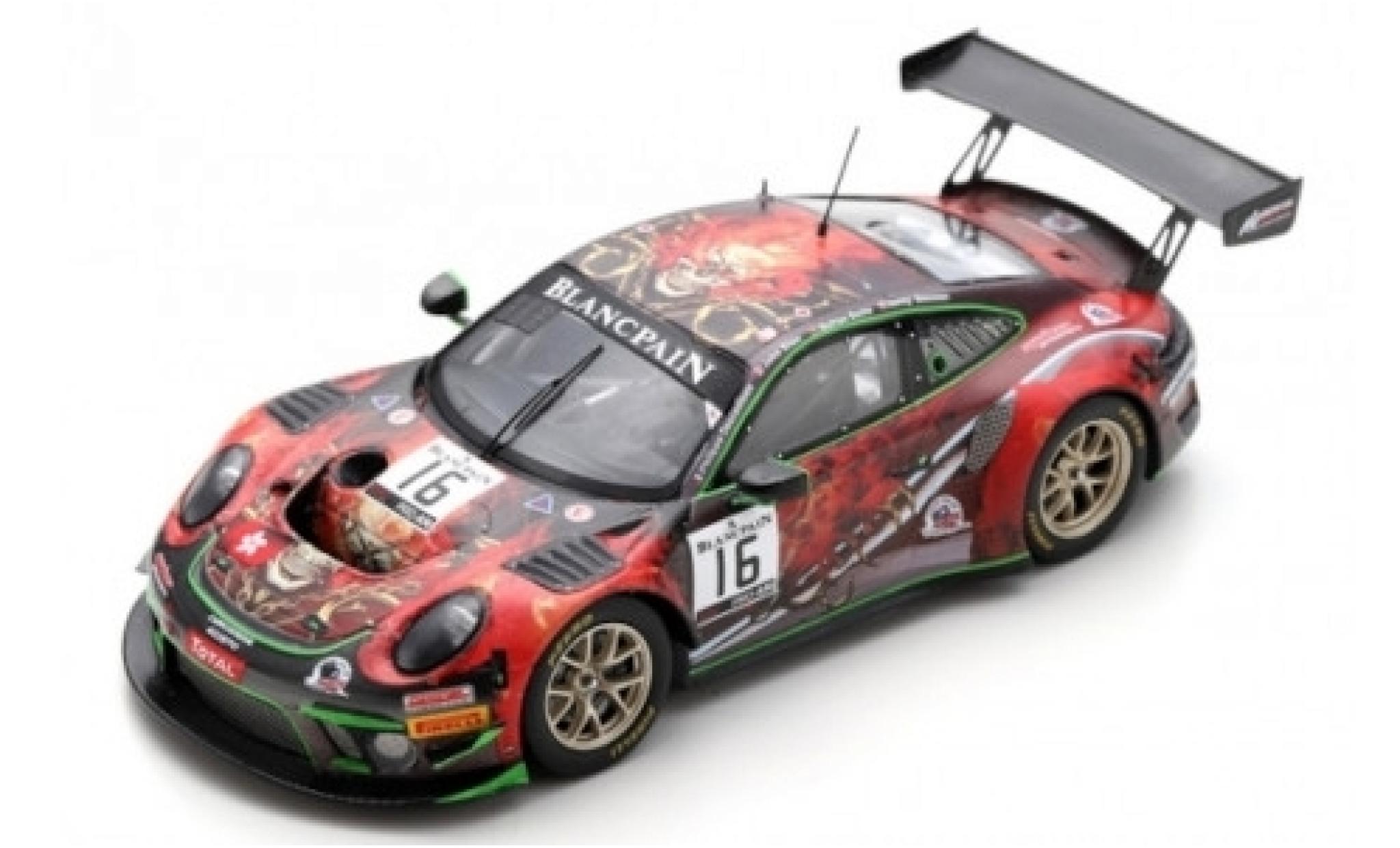 Porsche 992 GT3 R 1/43 Spark 911 (991) GT3 R No.16 Modena Motorsports 24h Spa 2019 J.Shen/P.Descombes/B.Simonsen/M.Beche modelauto