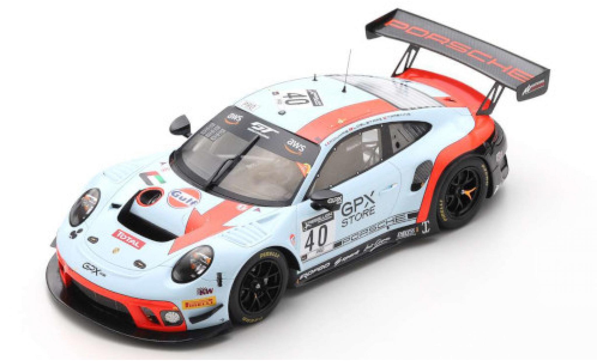 Porsche 992 GT3 R 1/18 Spark 911 (991) GT3 R No.40 GPX Racing Gulf 24h Spa 2020 R.Dumas/L.Deletraz/T.Preining modelauto