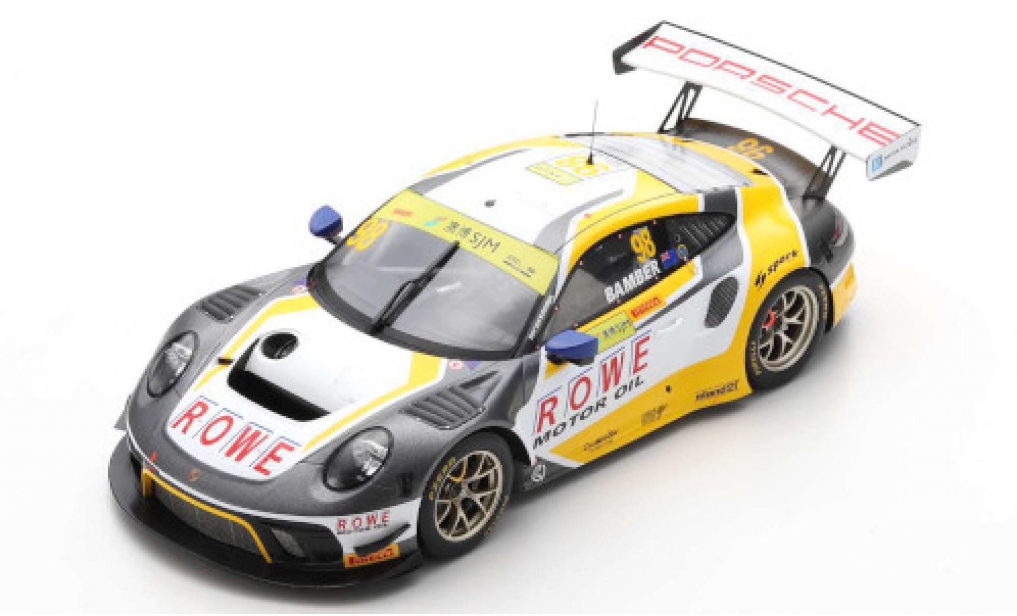 Porsche 992 GT3 R 1/18 Spark 911 (991) GT3 R No.98 ROWE Racing Fia GT World Cup Macau 2019 E.Bamber modelauto