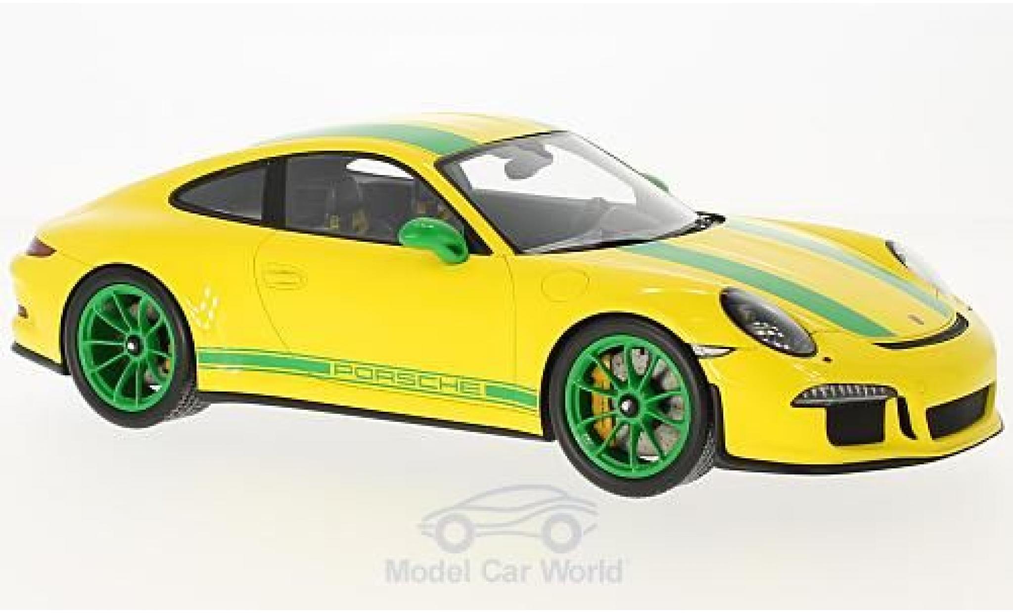 Porsche 991 R 1/18 Spark 911 () R geel/groen 2016 modelauto