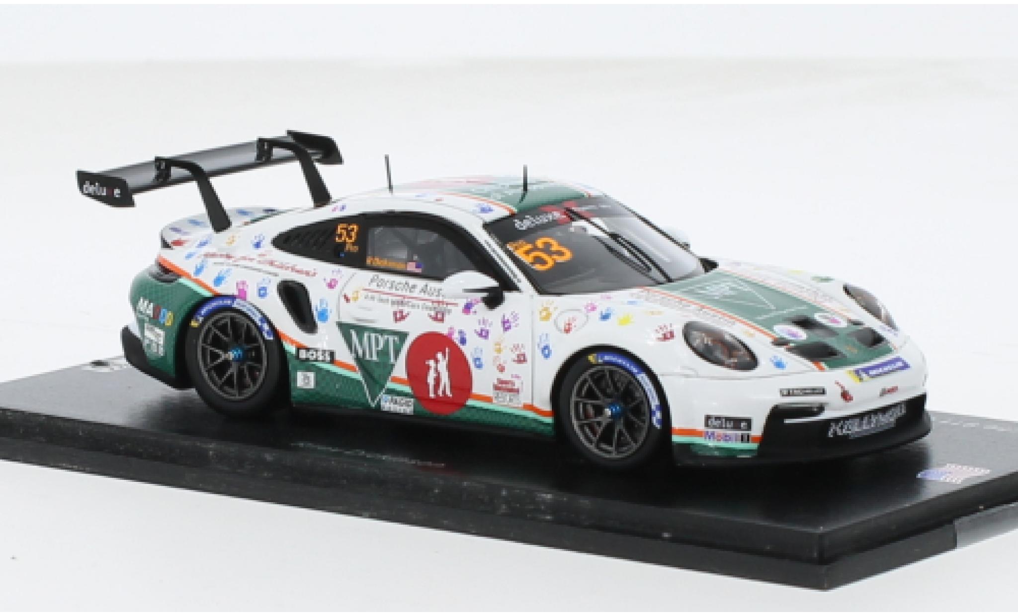 Porsche 992 GT3 1/43 Spark 911  Cup No.53 Deluxe Super Cup North America 2023 1:43 modelauto