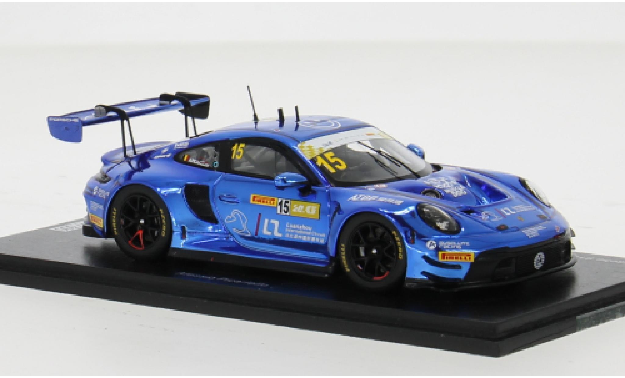 Porsche 992 GT3 R 1/43 Spark 911  No.15 Luanzhou International Circuit Fia GT World Cup Macau 2023 1:43 modelauto