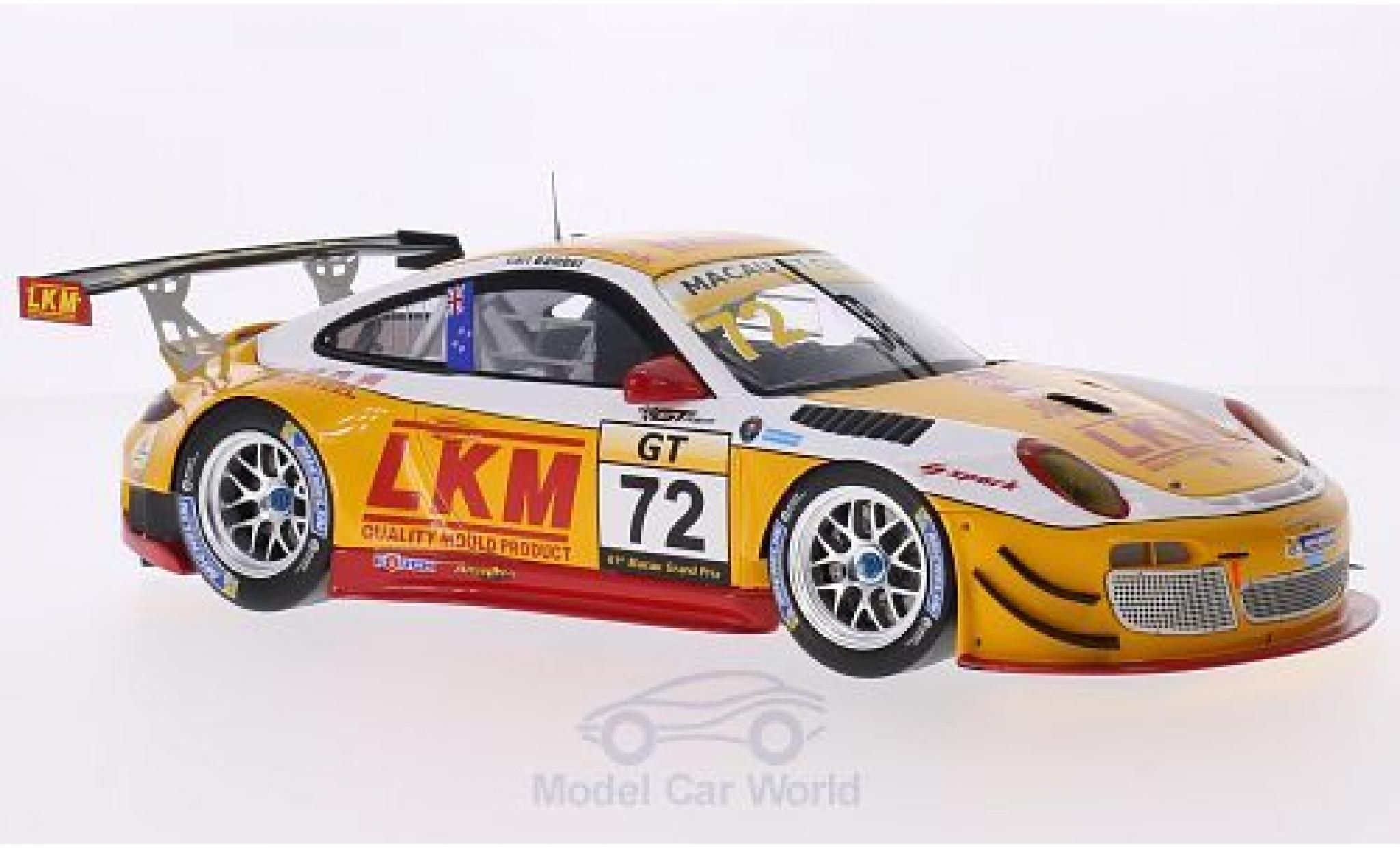 Porsche 991 GT3 R 1/18 Spark 911 (997) GT3 R No.72 LKM GT Asia Macau GT Cup 2014 E.Bamber modelauto