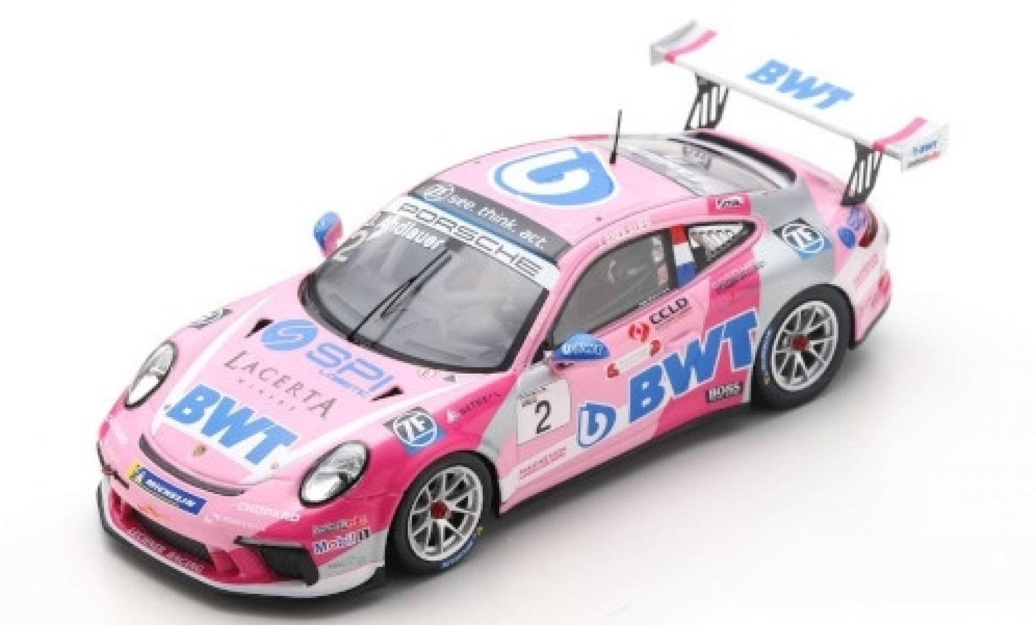 Porsche 992 GT3 1/43 Spark 911 GT3 Cup (991 II) No.2 BWT Lechner Racing BWT Carrera Cup Deutschland 2019 J.Andlauer modelauto