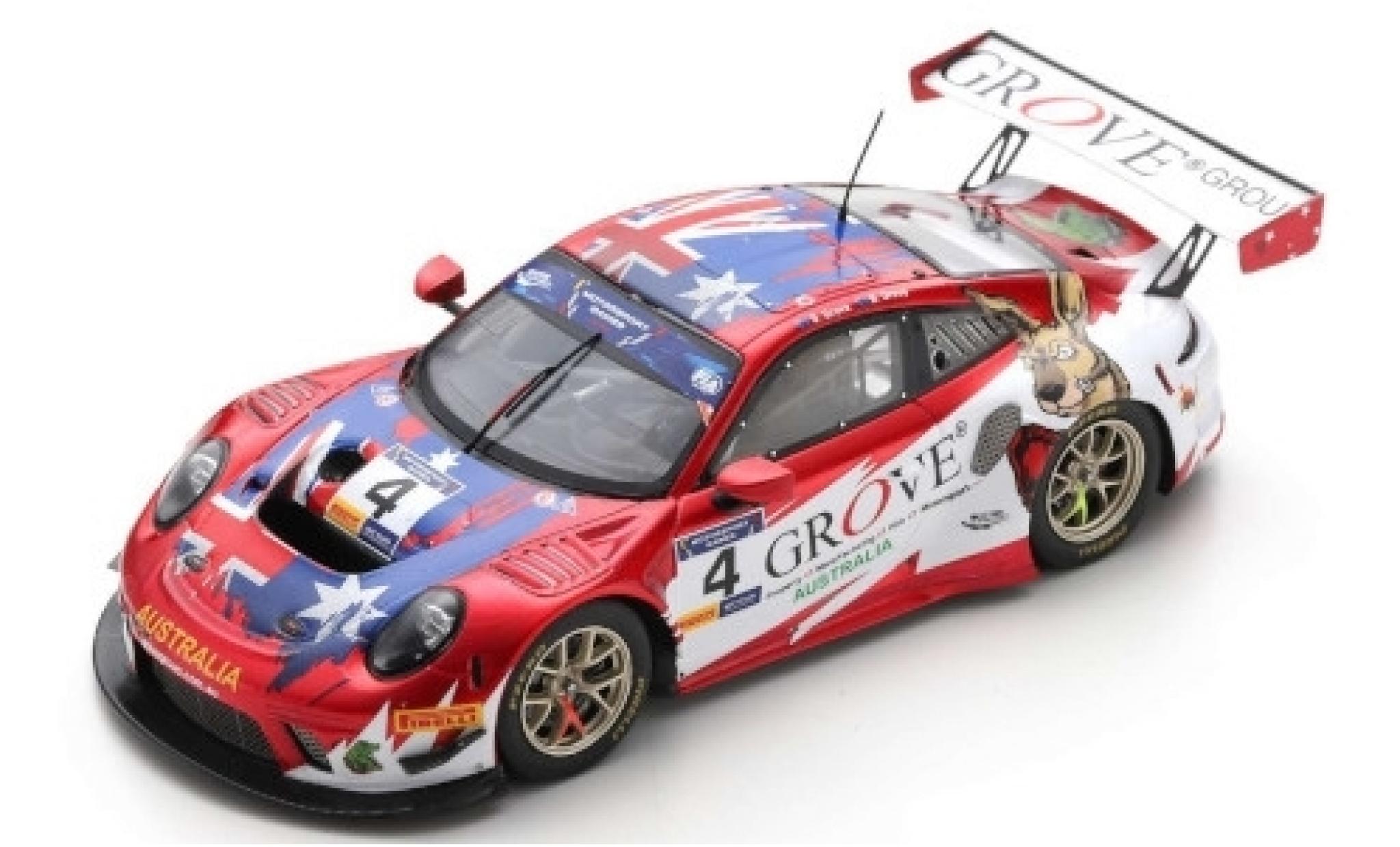 Porsche 992 GT3 R 1/43 Spark 911 GT3 R No.4 Team Australia Grove FIA Motorsport Games GT Cup Vallelunga 2019 S.Grove/B.Grove modelauto