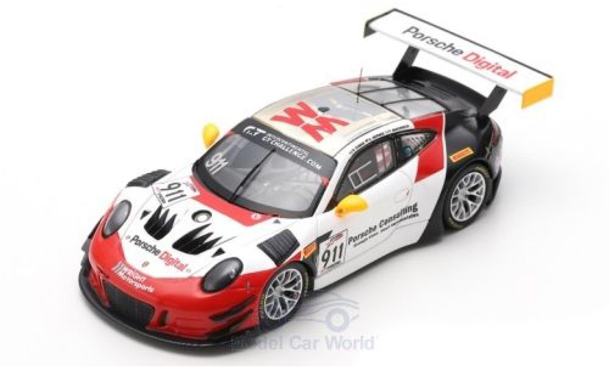Porsche 991 GT3 R 1/43 Spark 911 GT3 R No.911 Wright Motorsport 8h Kalifornien 2018 R. Dumas/F.Makowiecki/D.Werner modelauto