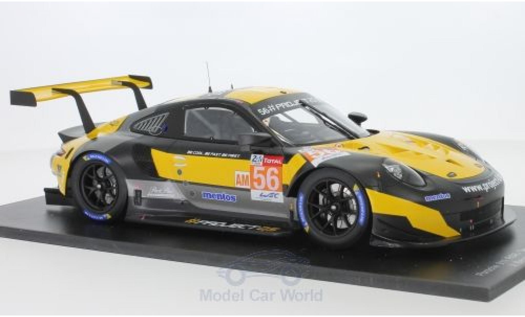 Porsche 991 RSR 1/18 Spark 911 RSR No.56 Team Project 1 24h Le Mans 2018 J.Bergmeister/P.Lindsey/E.Perfetti modelauto