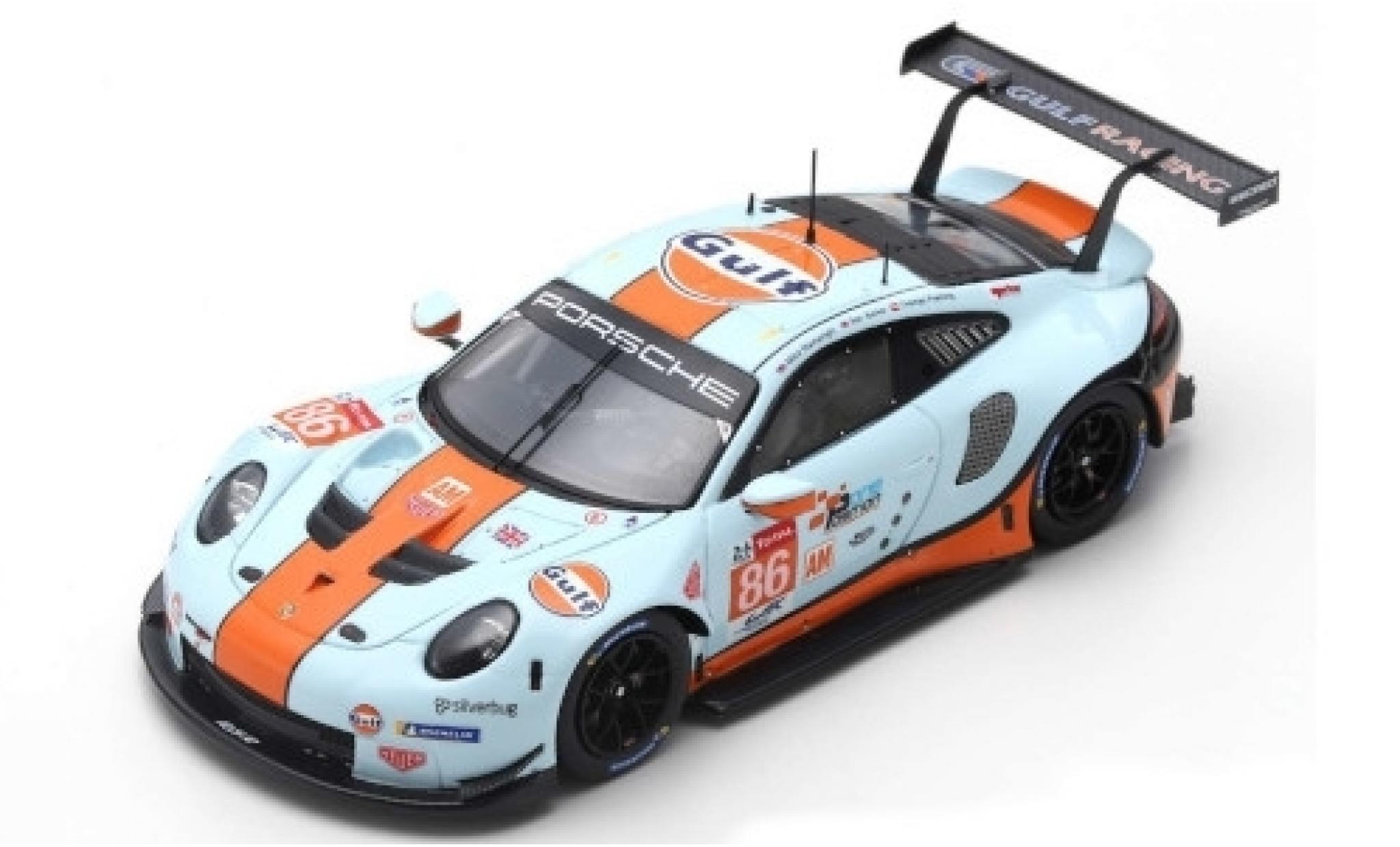 Porsche 992 RSR 1/87 Spark 911 RSR No.86 Gulf Racing Gulf 24h Le Mans 2019 M.Wainwright/B.Barker/T.Preining modelauto