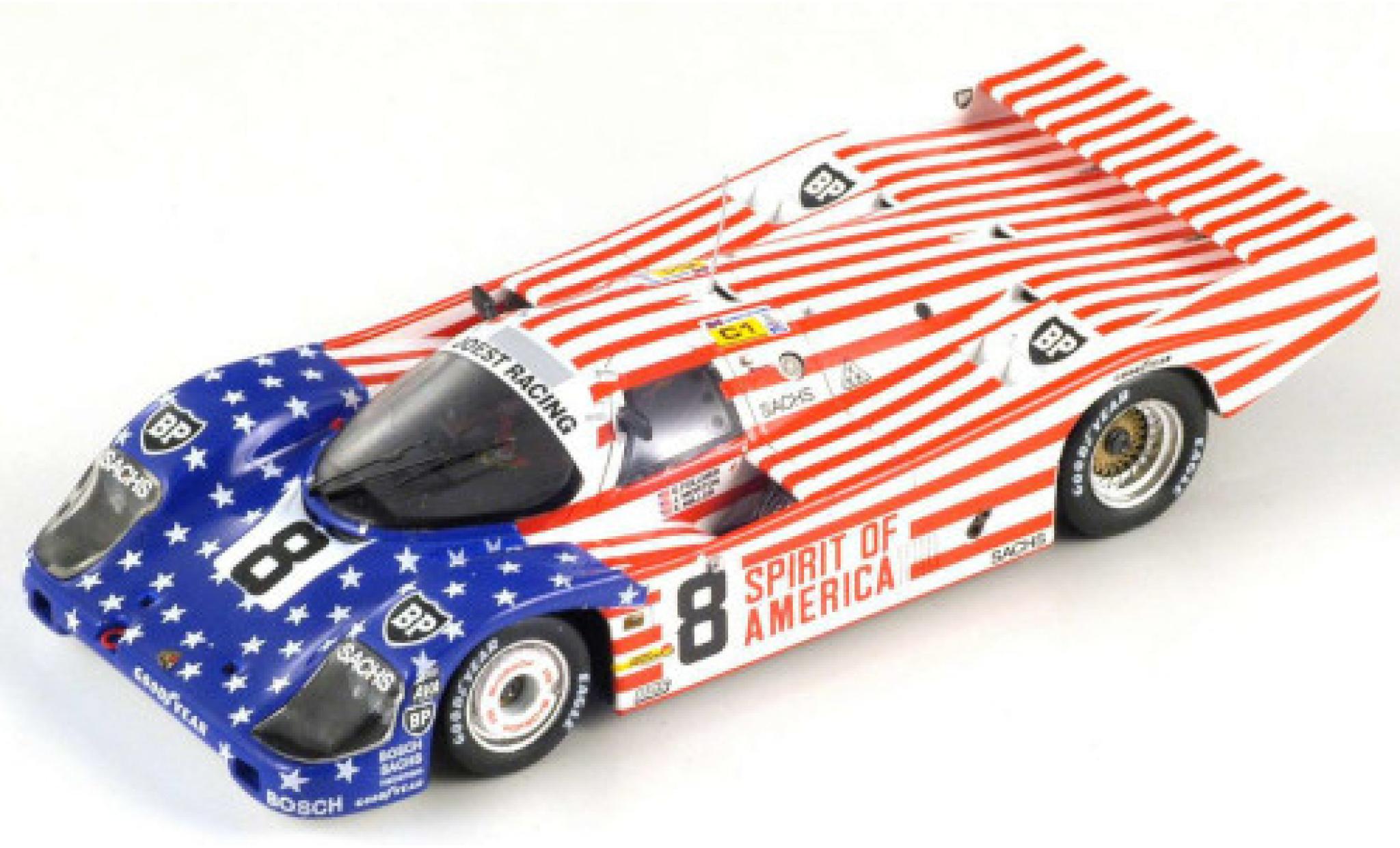 Porsche 956 1986 1/64 Spark RHD No.8 Joest Racing Spirit of America 24h Le Mans 1986 G.Follmer/J.Morton/K.Miller modelauto