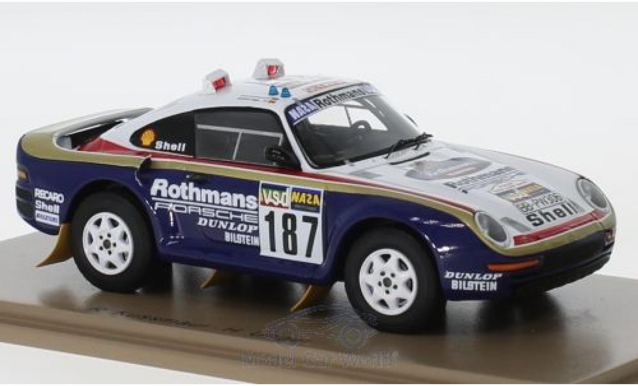 Porsche 959 1/43 Spark No.187 Rothmans Rallye Paris Dakar 1986 R.Kussmaul/H.Unger modelauto