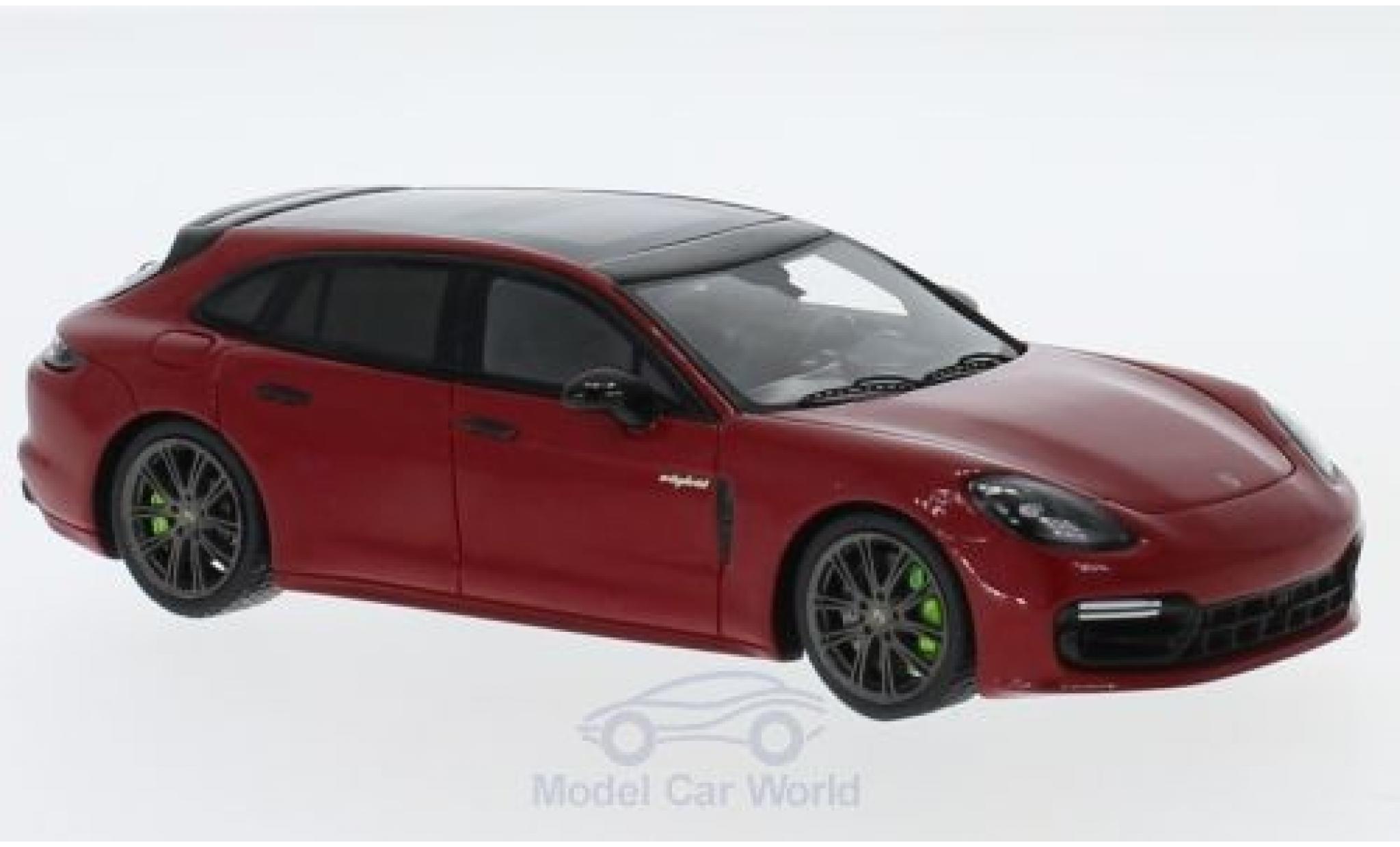 Porsche Panamera e-hybrid 1/43 Spark 4 e-hybrid Sport Turismo rood 2018 modelauto