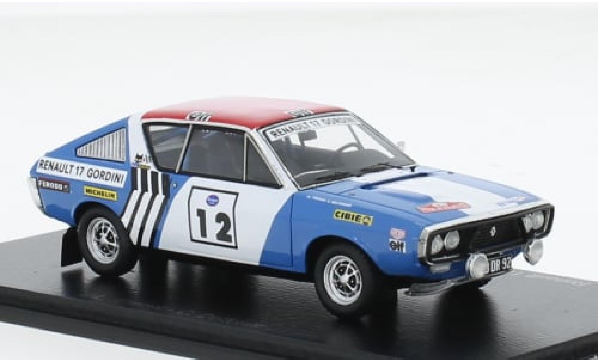 Renault 17 1/43 Spark No.12 Rallye WM Rallye Press on Regardless 1974 1:43 modelauto