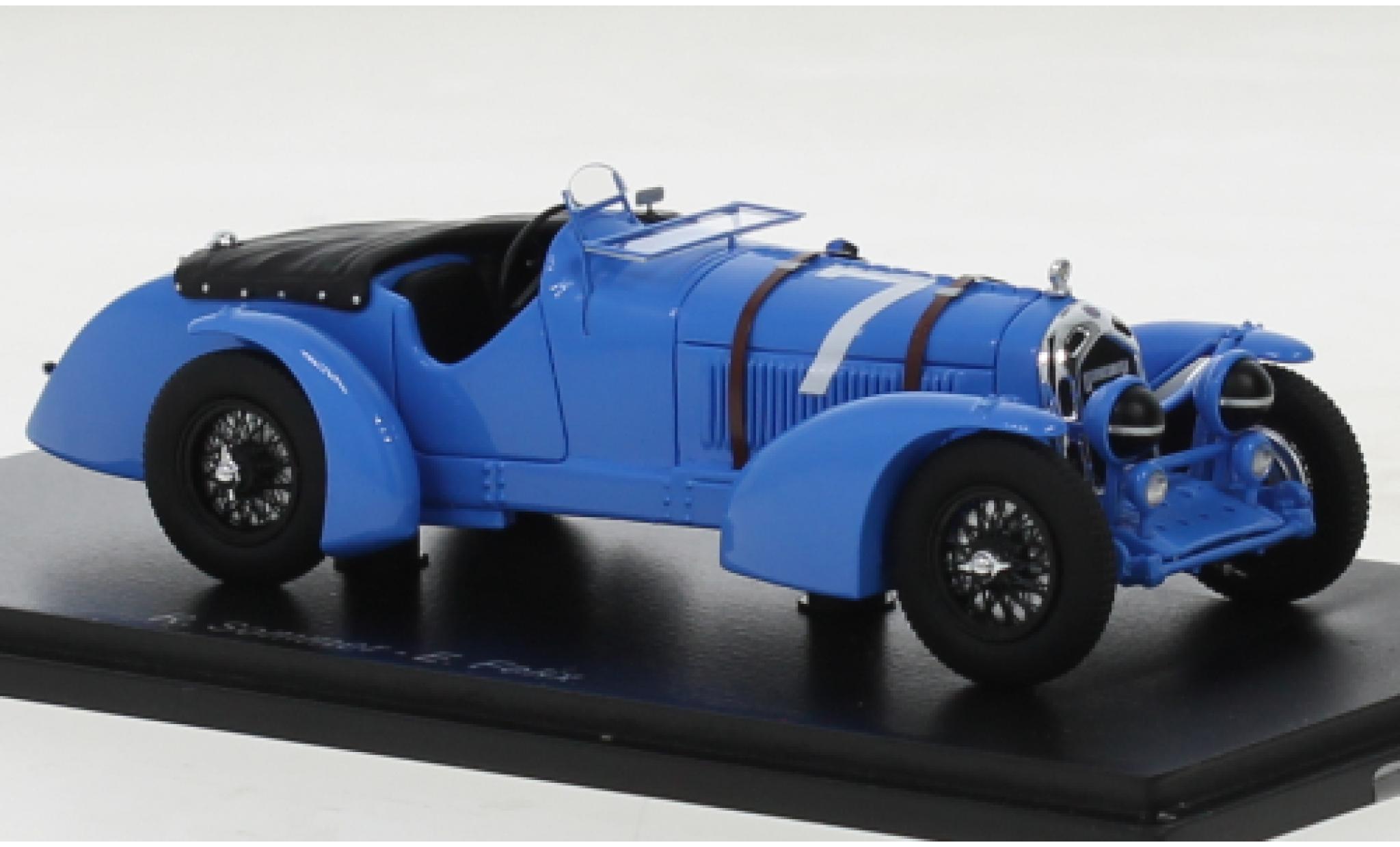 Alfa Romeo 8C 1/43 Spark blauw RHD No.7 24h Le Mans 1934 modelauto