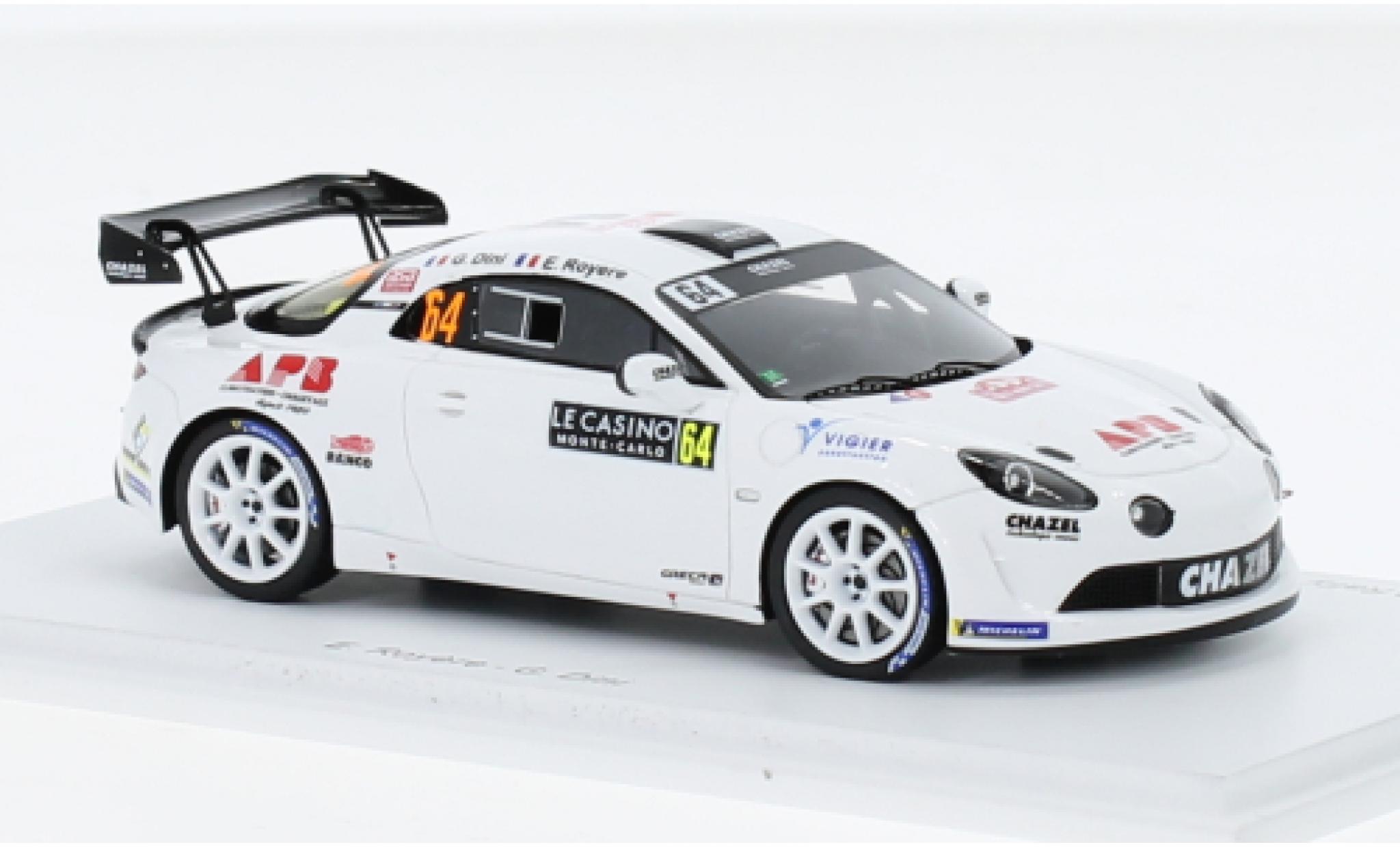 Alpine A110 1/43 Spark Rally RGT No.64 Chazel Technologie Course Rallye WM Rallye Monte Carlo 2023 modelauto