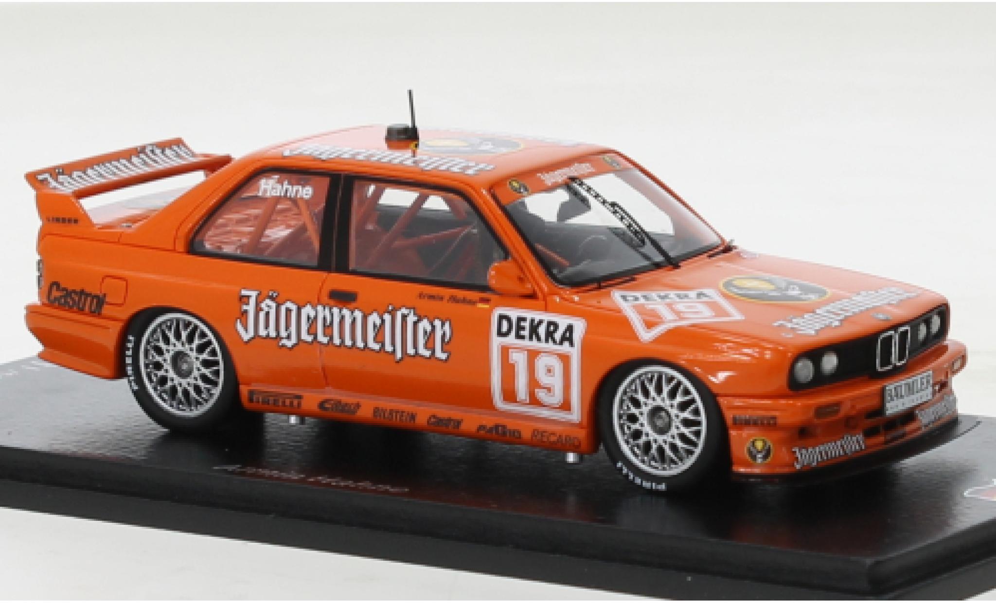 Bmw M3 1/43 Spark (E30) No.19 Team Linder J&auml;germeister DTM 1992 modelauto