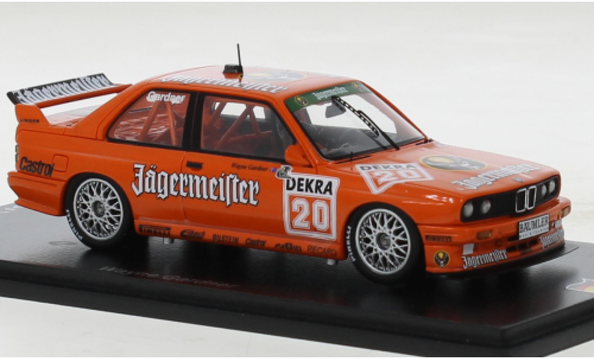 Bmw M3 1/43 Spark (E30) No.20 Team Linder J&auml;germeister DTM 1992 modelauto