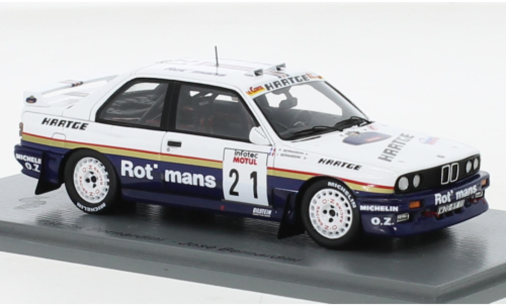 Bmw M3 1/43 Spark (E30) No.21 Rothmans Rallye WM Tour de Corse 1989 modelauto