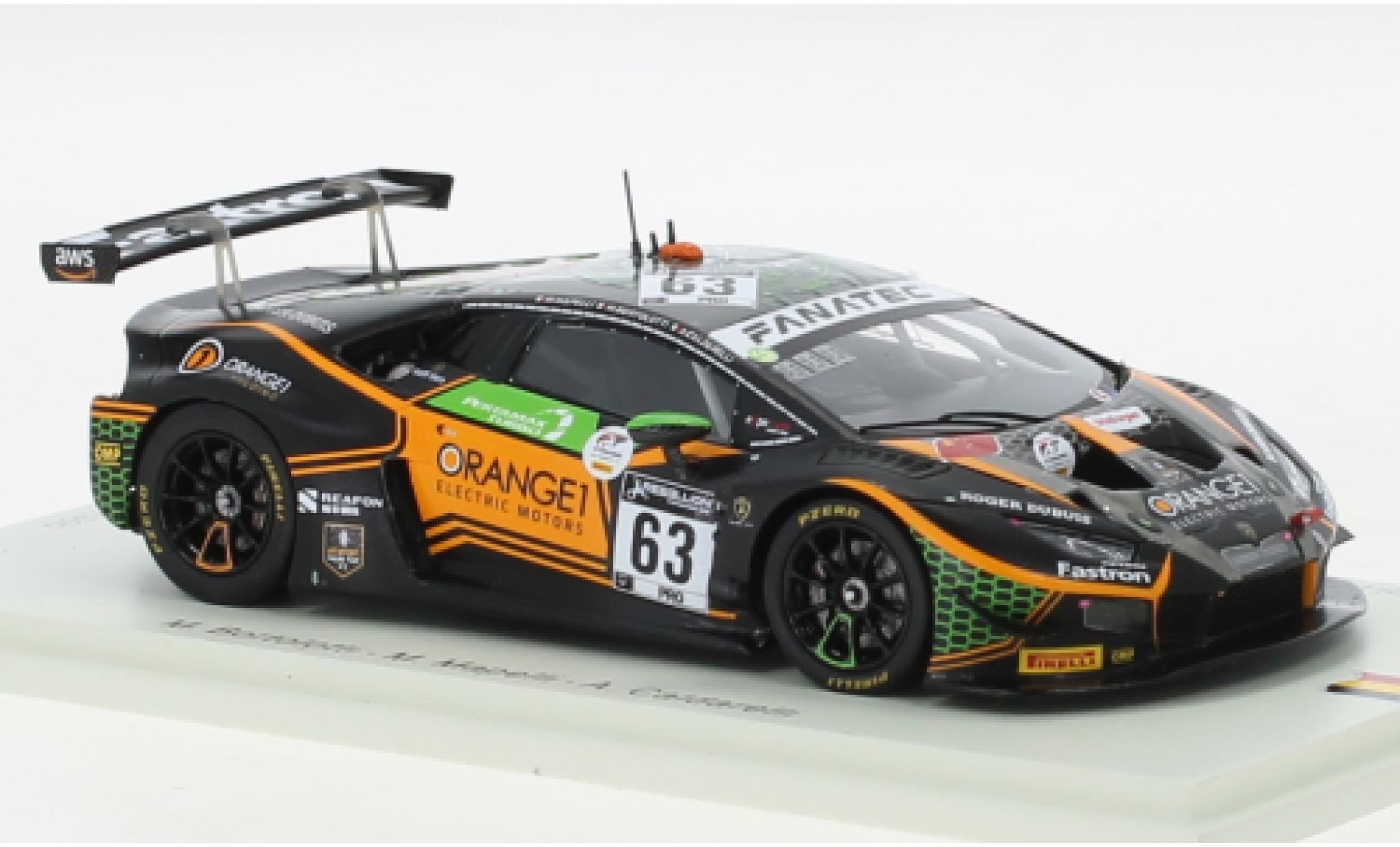 Lamborghini Huracan 1/43 Spark GT3 Evo No.63 Oranje 1 FFF Racing Team 24h Spa 2021 modelauto