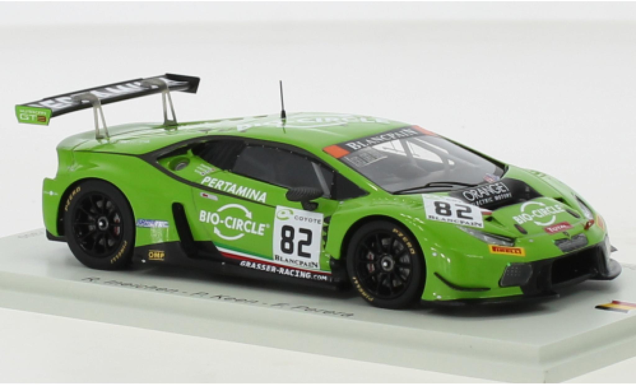 Lamborghini Huracan 1/43 Spark GT3 No.82 GRT Grasser Racing Team 24h Spa 2018 modelauto