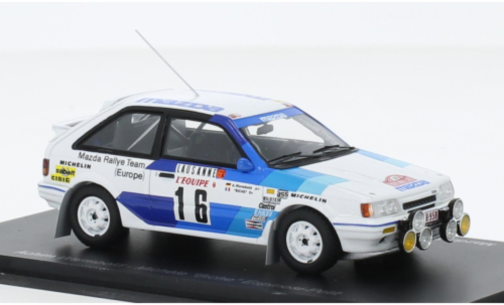 Mazda 323 1/43 Spark 4WD No.16 Rally Team Europe Rallye WM Rallye Monte Carlo 1986 modelauto
