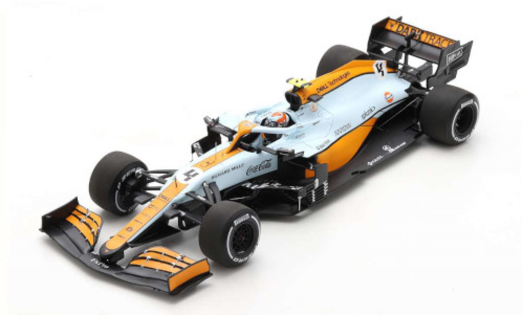 McLaren F1 1/18 Spark MCL35M No.4 Team Gulf Formel 1 GP Monaco 2021 modelauto