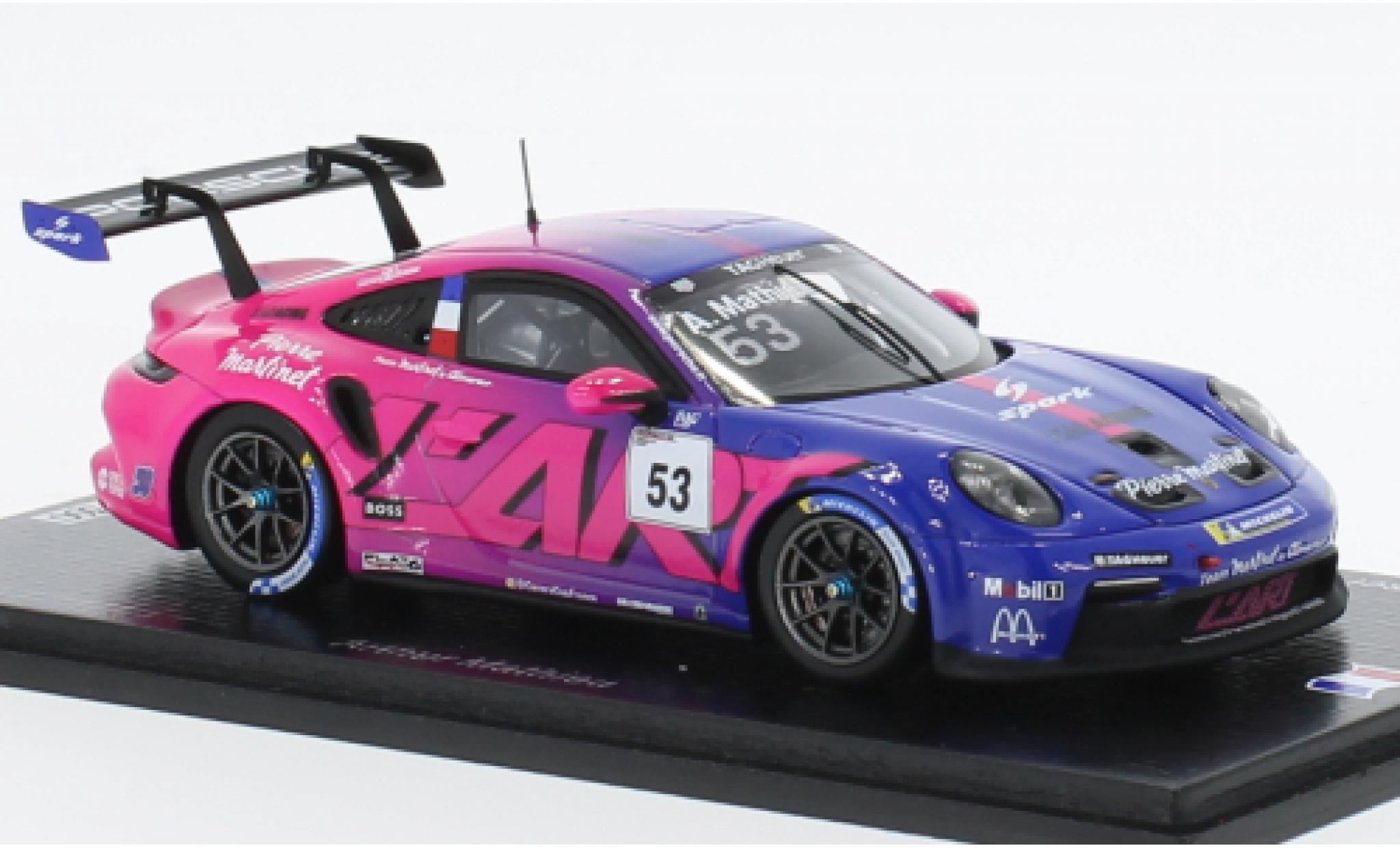 Porsche 991 GT3 Cup 1/43 Spark 911  No.53 Carrera Cup France 2022 modelauto