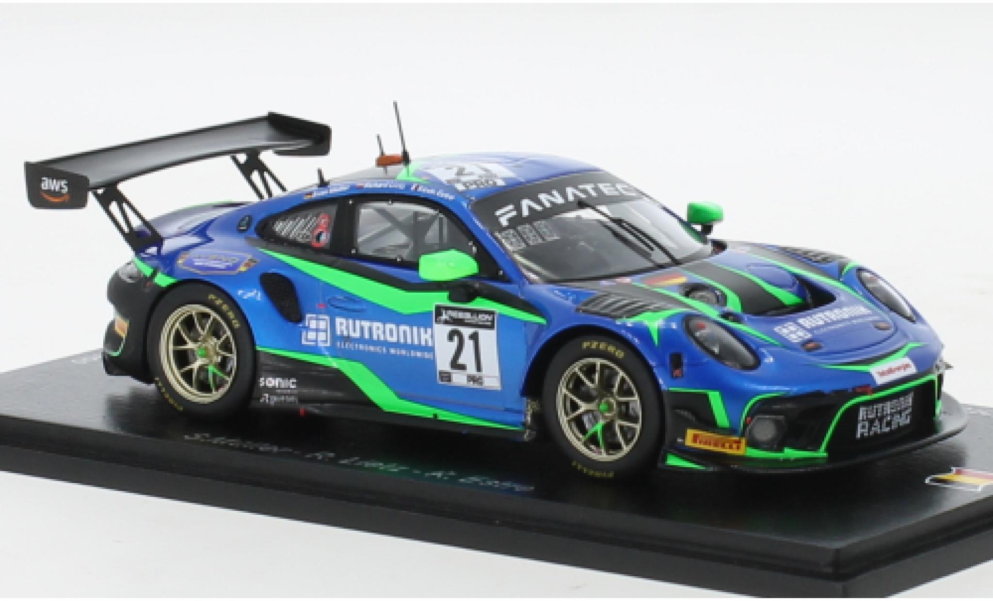 Porsche 991 GT3 R 1/43 Spark 911  No.21 Rutronik Racing 24h Spa 2021 modelauto