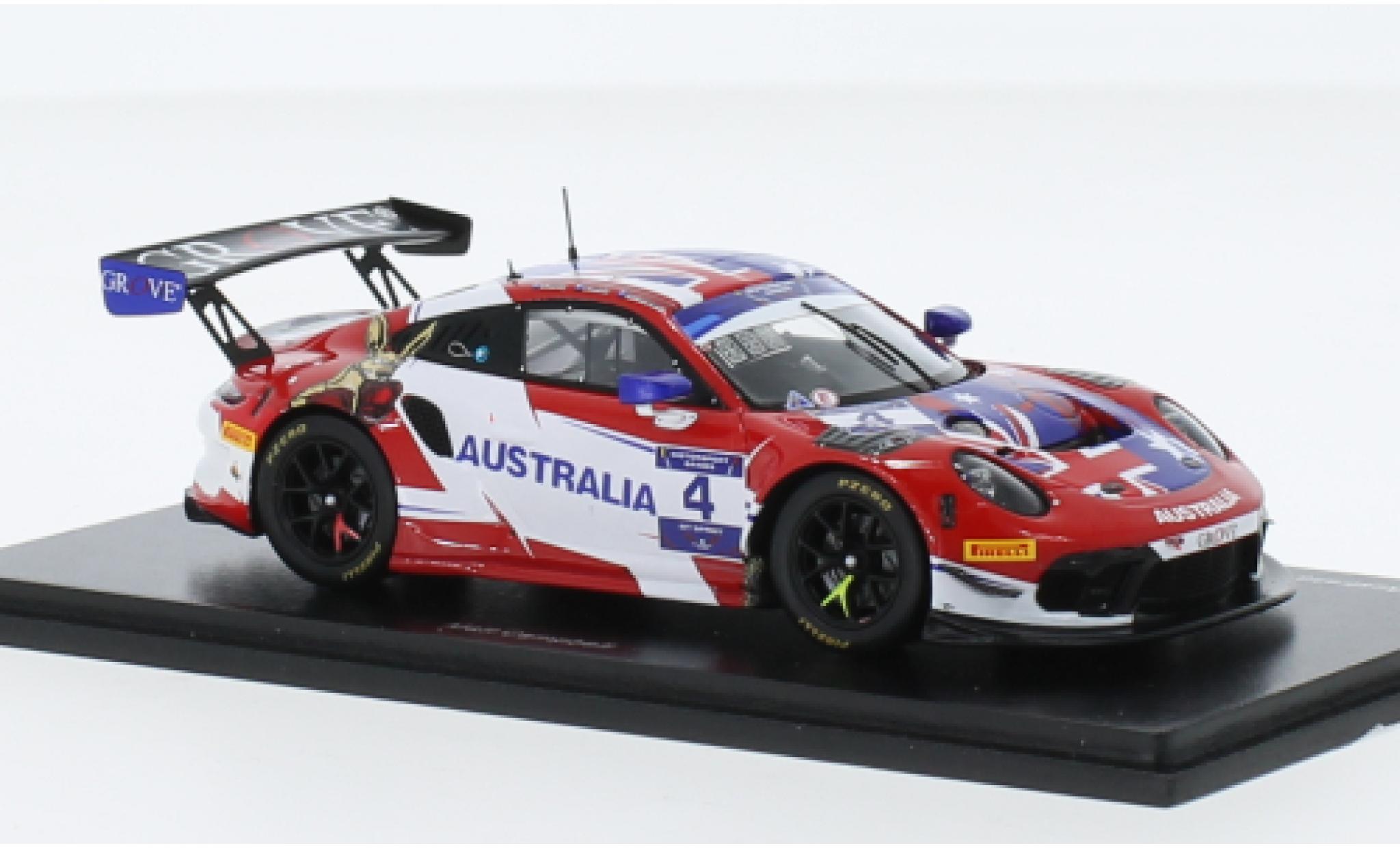 Porsche 911 1/43 Spark GT3 R No.4 Team Australia FIA Motorsport Games GT Sprint Cup Paul Ricard 2022 modelauto