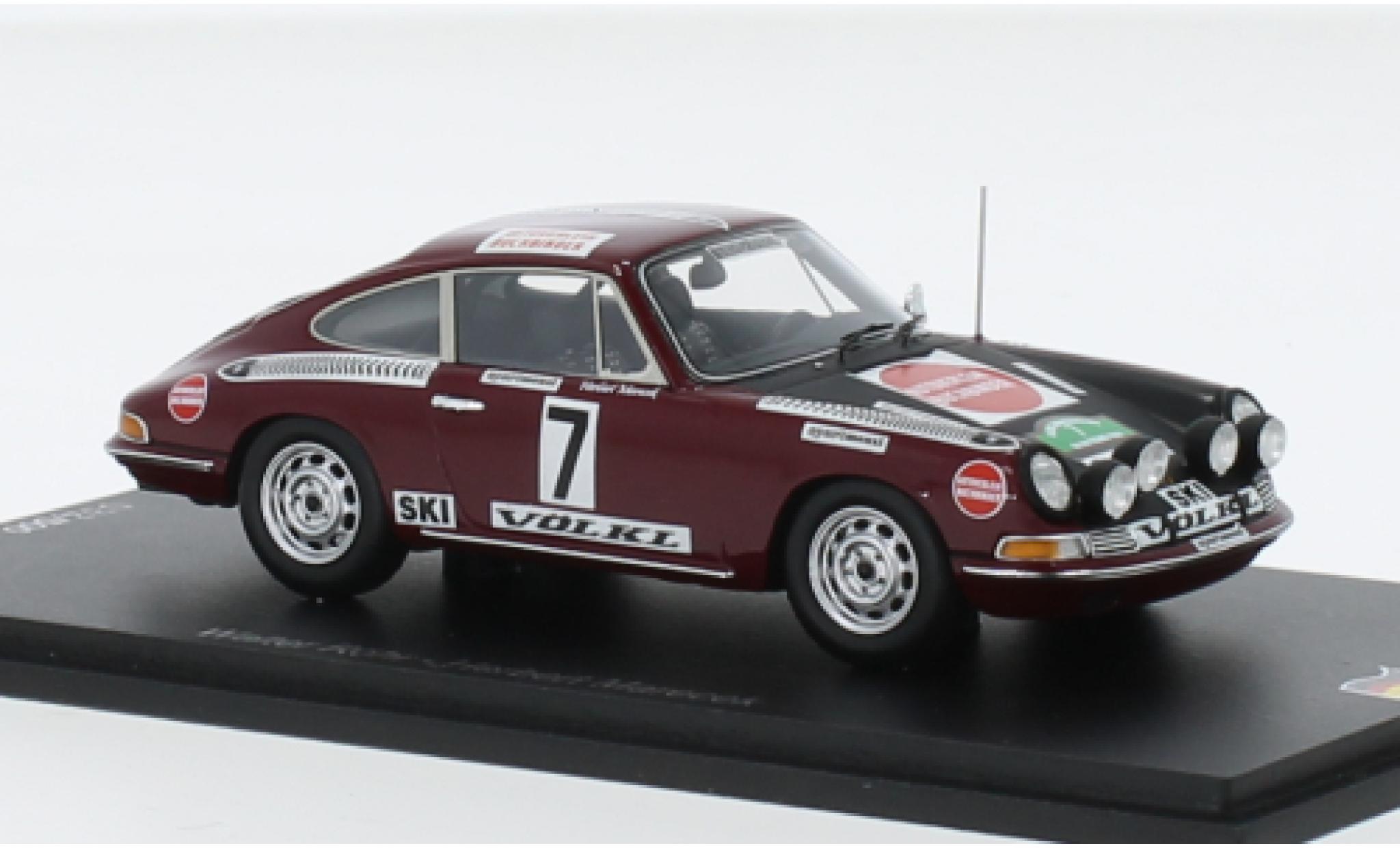 Porsche 911 1/43 Spark No.7 Rallye Bavaria 1970 modelauto