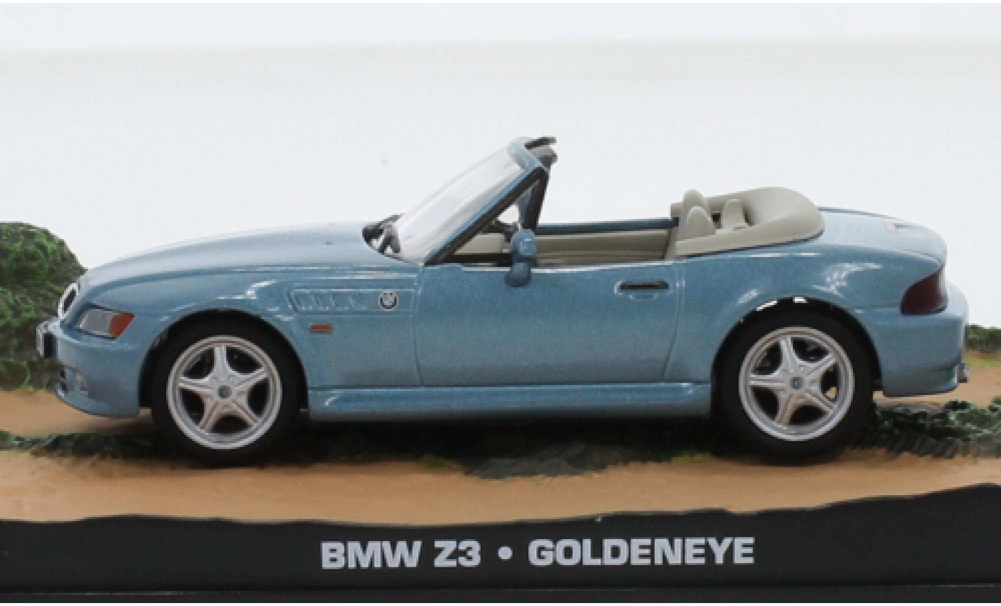 Bmw Z3 1/43 SpecialC Roadster metallic blauw James Bond 007 1995 GoldenEye sans figurines modelauto