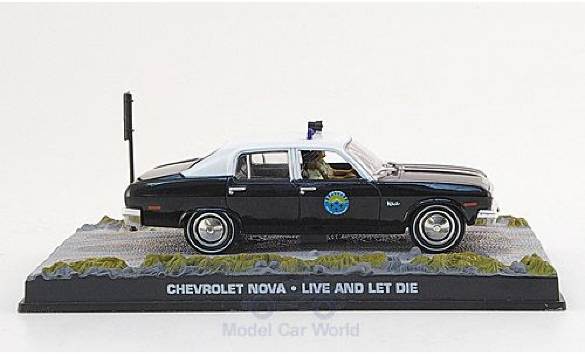 Chevrolet Nova 1/43 SpecialC zwart/wit James Bond 007 1973 Politie Leben und sterben lassen ohne Vitrine modelauto