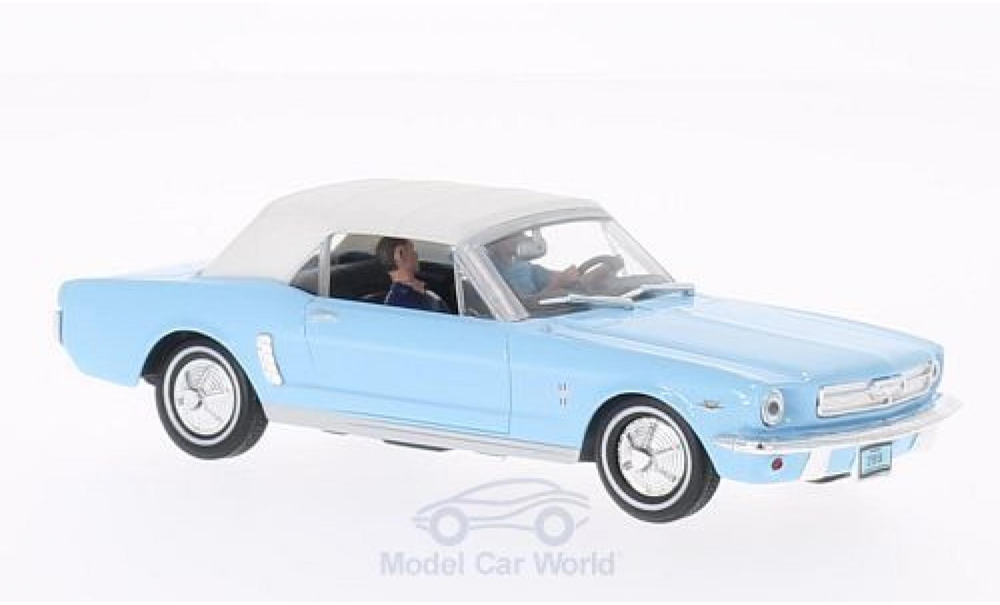 Ford Mustang 1/43 SpecialC Cabriolet blauw/wit James Bond 007 1965 Feuerball ohne Vitrine modelauto
