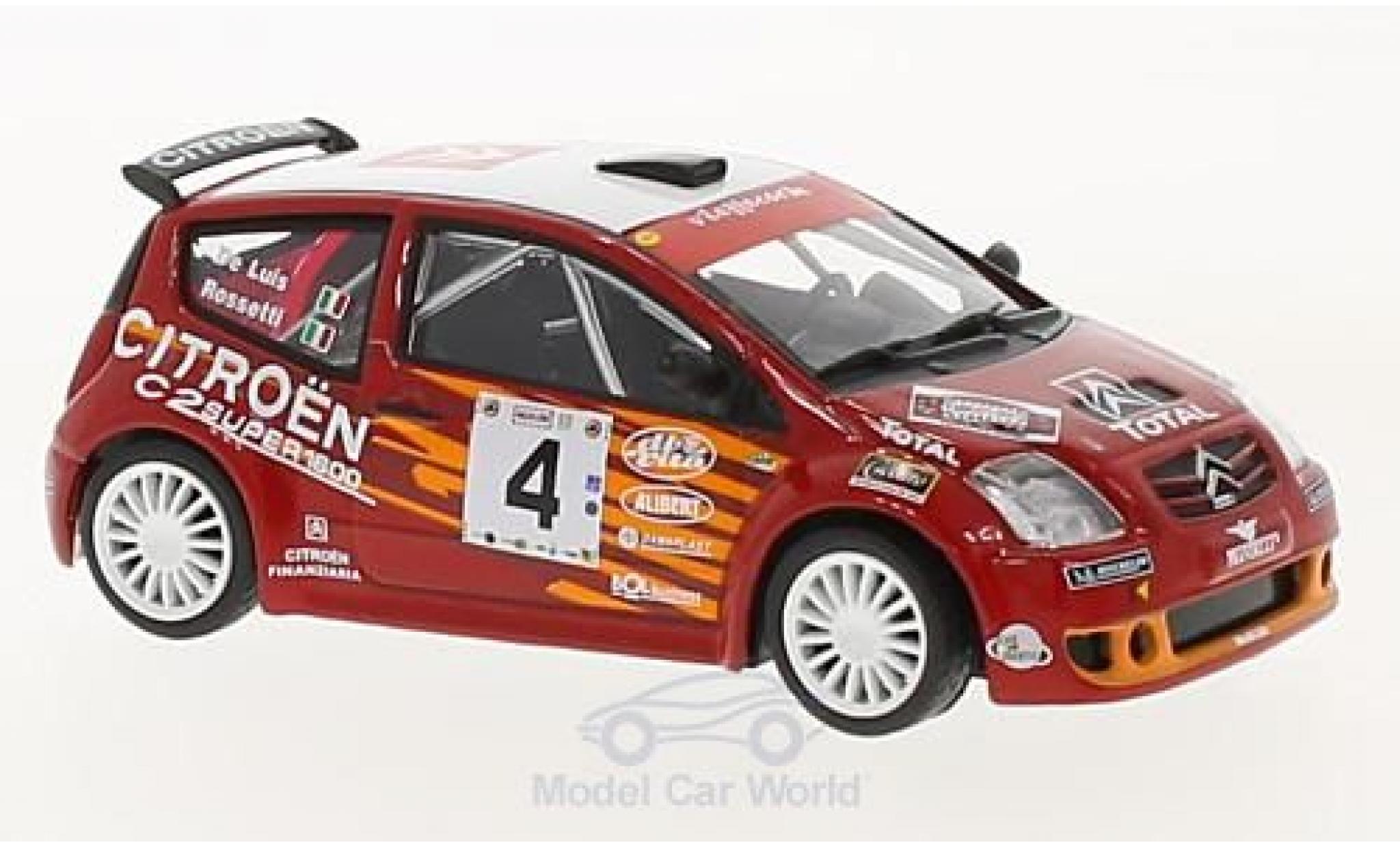 Citroen C2 1/43 SpecialC S1600 No.4 Rallye WM Rallye Targa Florio 2004 L.Rossetti/D.De Luis ohne Vitrine modelauto