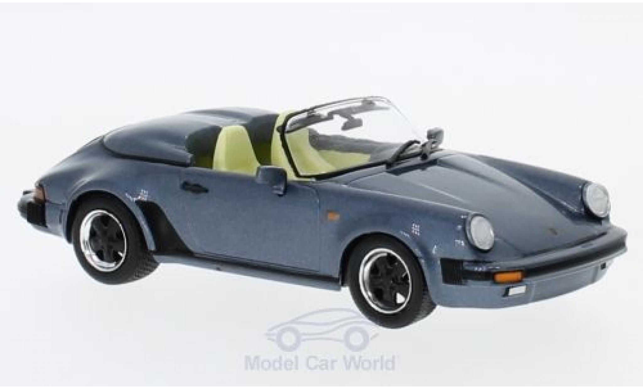 Porsche 930 Speedster 1/43 SpecialC 911 Speedster metallic blauw 1989 911 Collection modelauto
