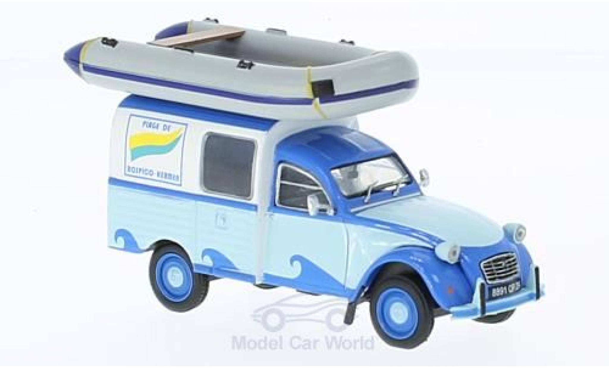 Citroen 2CV 1/43 SpecialC AKS 400 Centre Nautique mit Figur und Schlauchboot modelauto