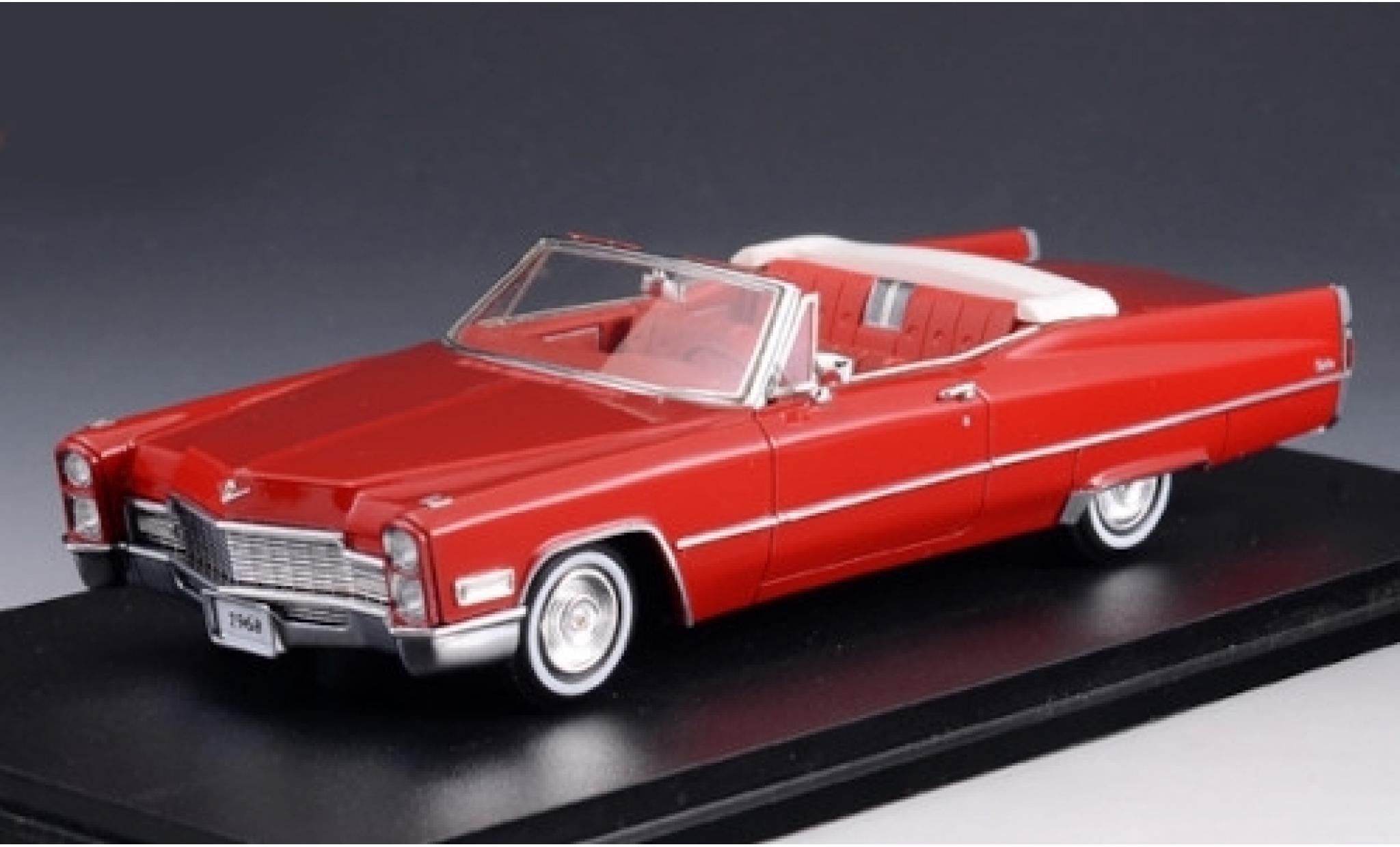 Cadillac Deville 1/43 Stamp Models DeVille Cabriolet rood 1968 Verdeck ge&ouml;ffnet modelauto
