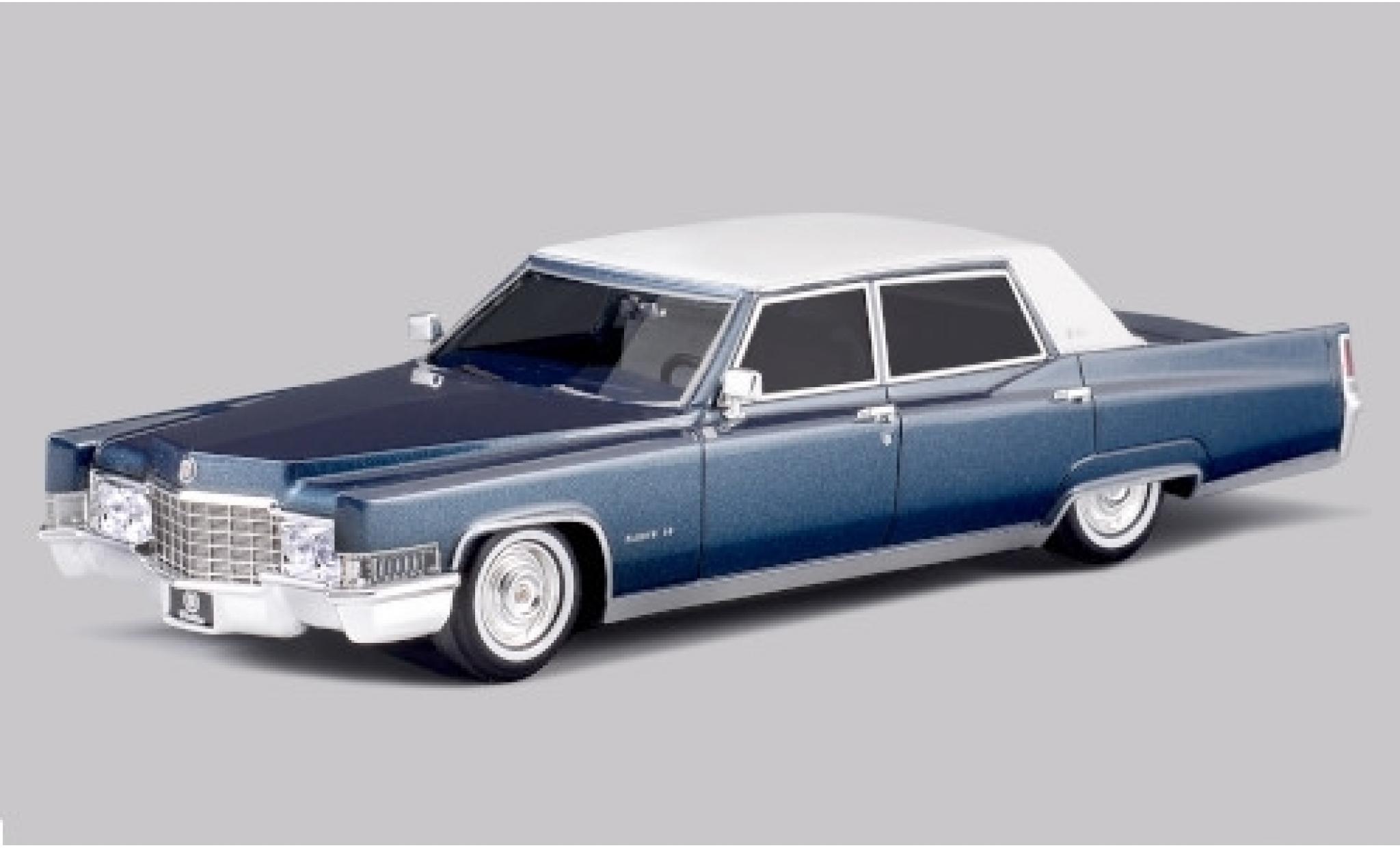 Cadillac Fleetwood 1/43 Stamp Models 60 Special Brougham metallic blauw/matt-wit 1969 modelauto