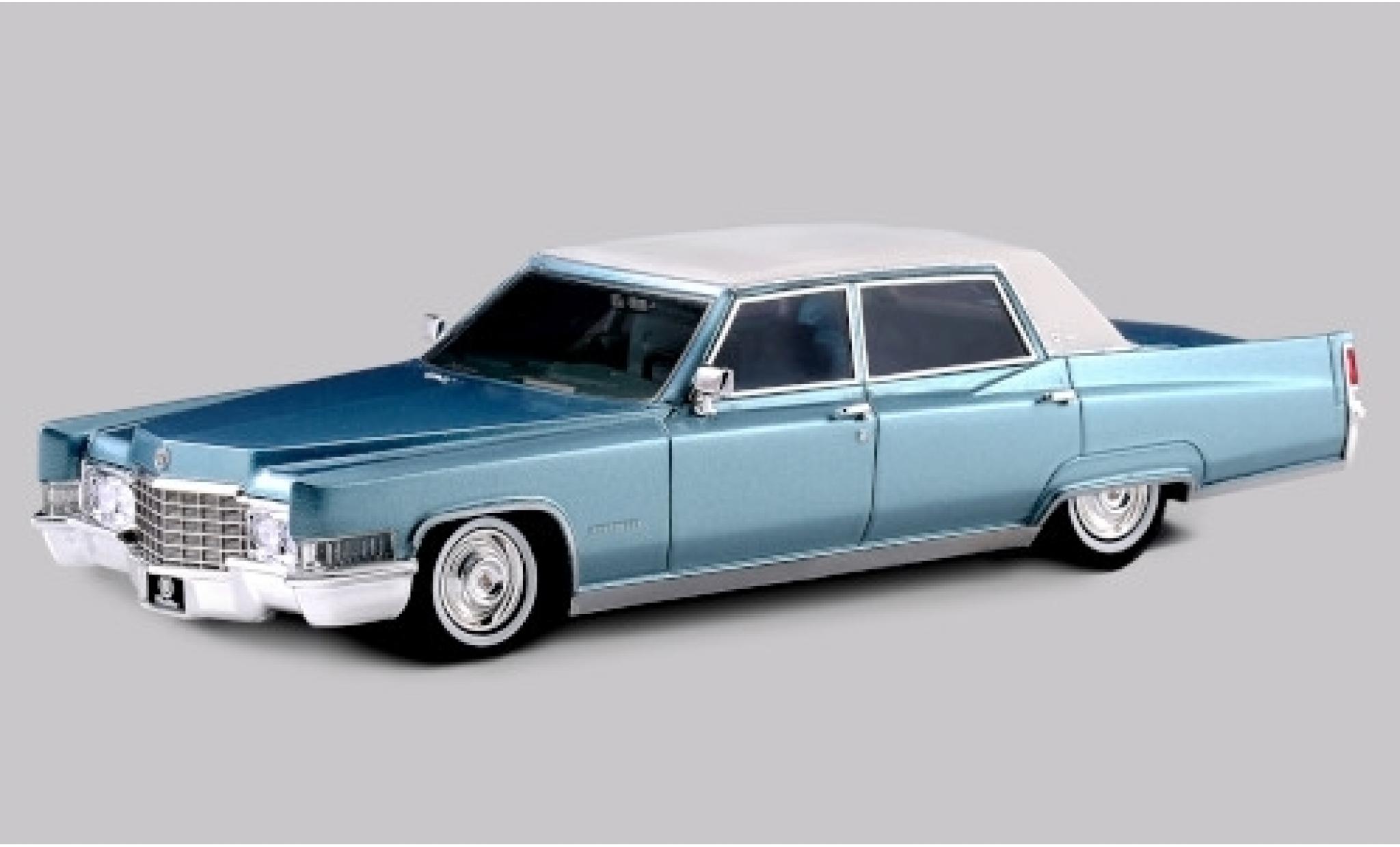 Cadillac Fleetwood 1/43 Stamp Models 60 Special Brougham metallic blauw/matt-wit 1969 modelauto