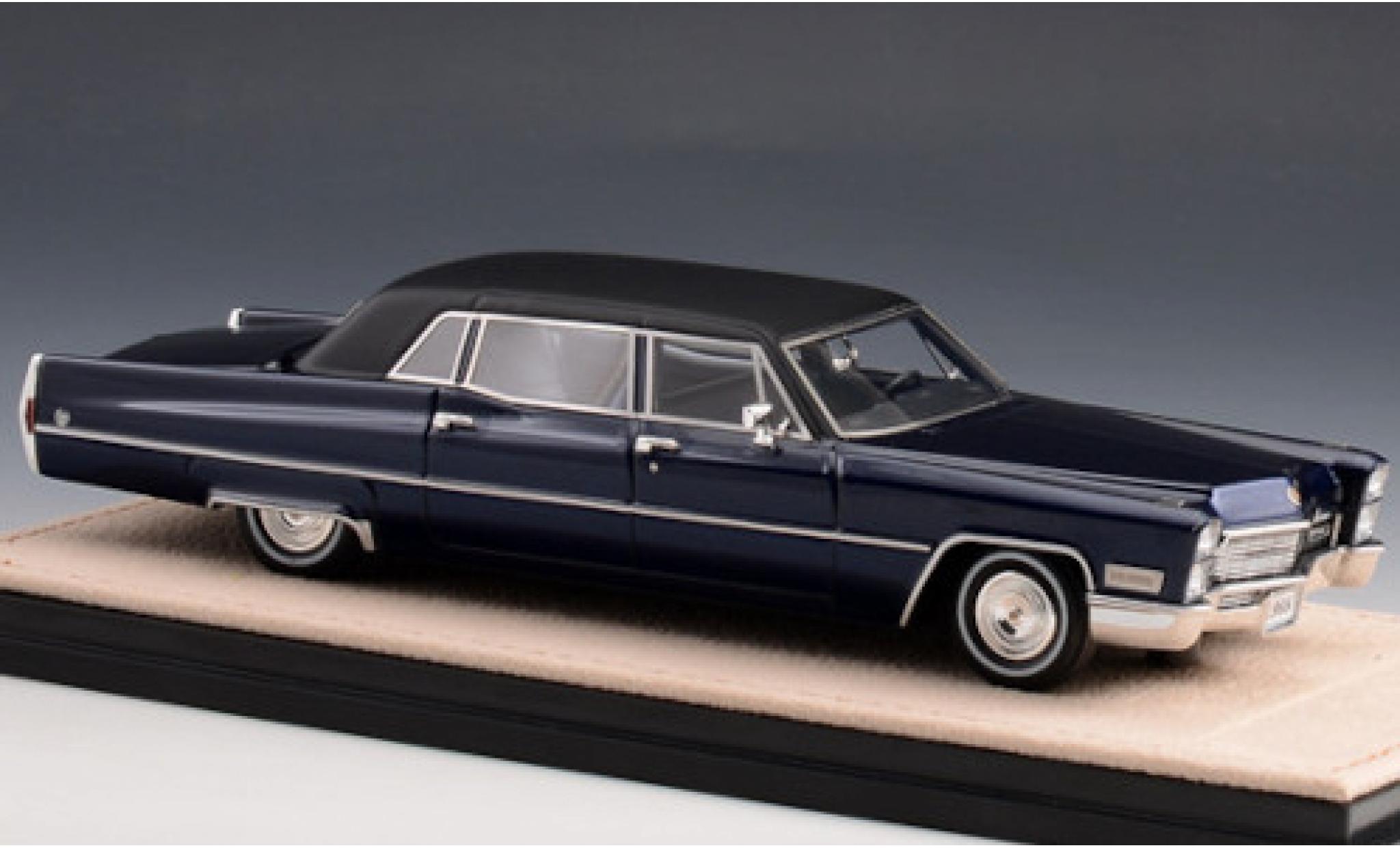 Cadillac Fleetwood 1/43 Stamp Models 75 Sedan metallic blauw/matt-zwart 1968 modelauto