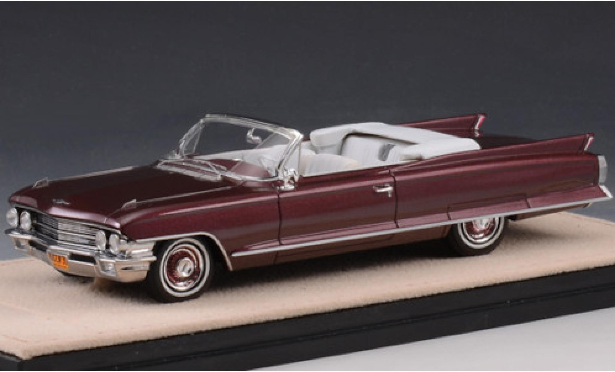 Cadillac Series 62 1/43 Stamp Models Cabriolet metallic rood 1962 modelauto