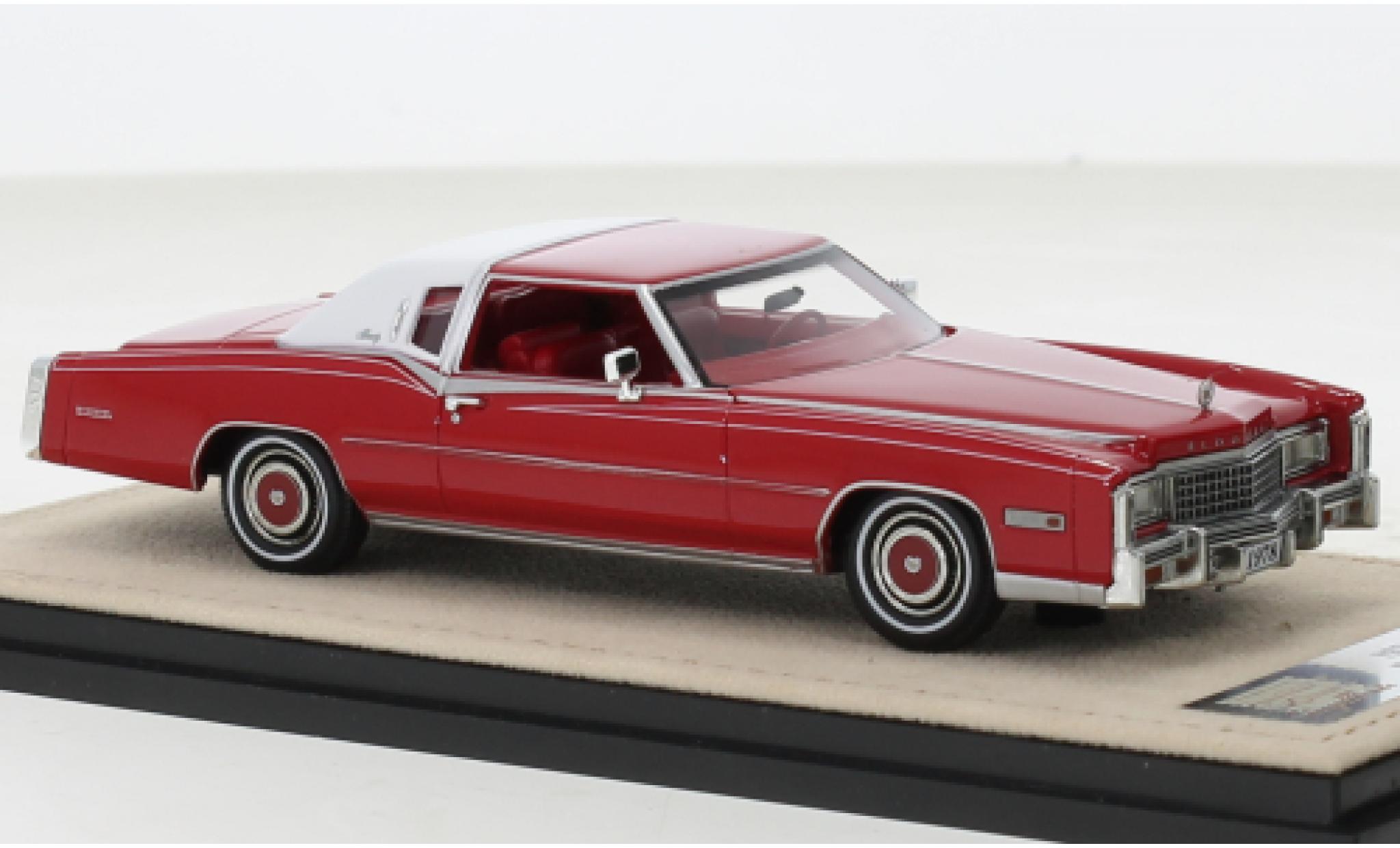 Cadillac Eldorado 1/43 Stamp Models Biarritz rood/wit 1978 modelauto