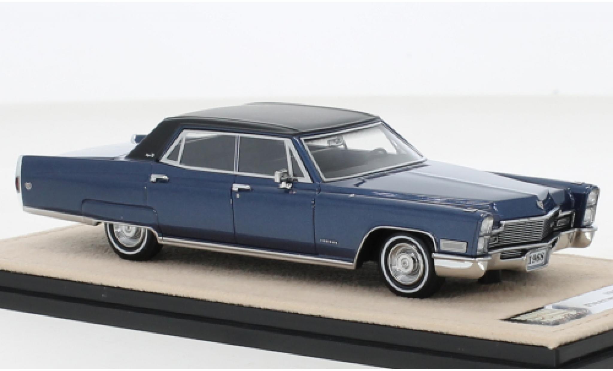 Cadillac Fleetwood 1/43 Stamp Models Brougham metallic blauw/zwart 1968 modelauto