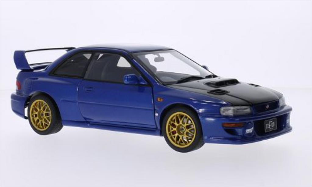 Subaru Impreza 22B 1/18 Autoart 22B metallic blauw/carbon RHD 1998 modelauto