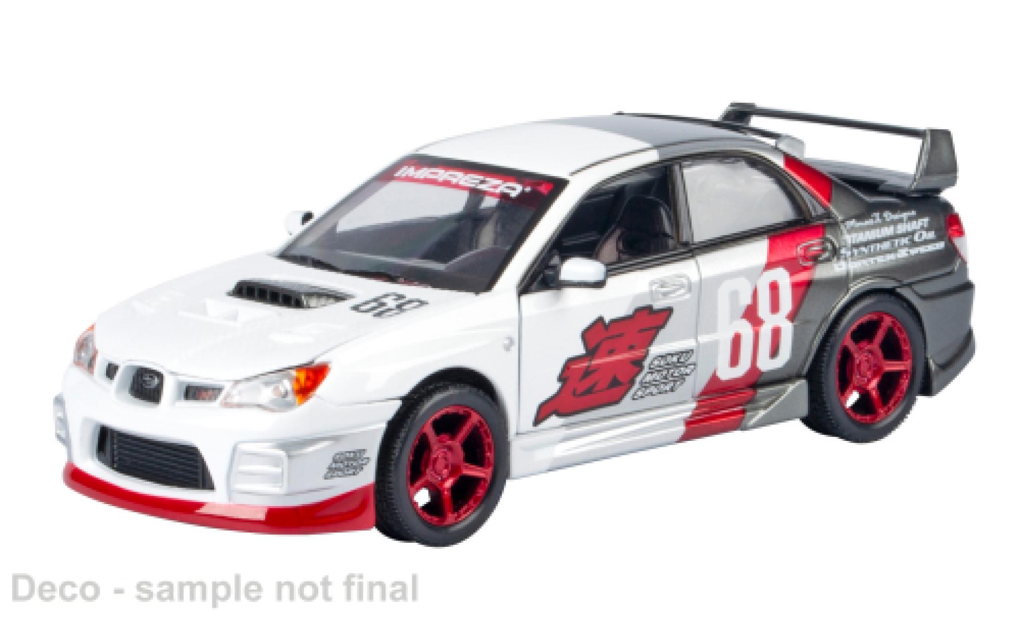 Subaru Impreza 1/24 Motormax WRX STi wit/grijs 1:24 modelauto