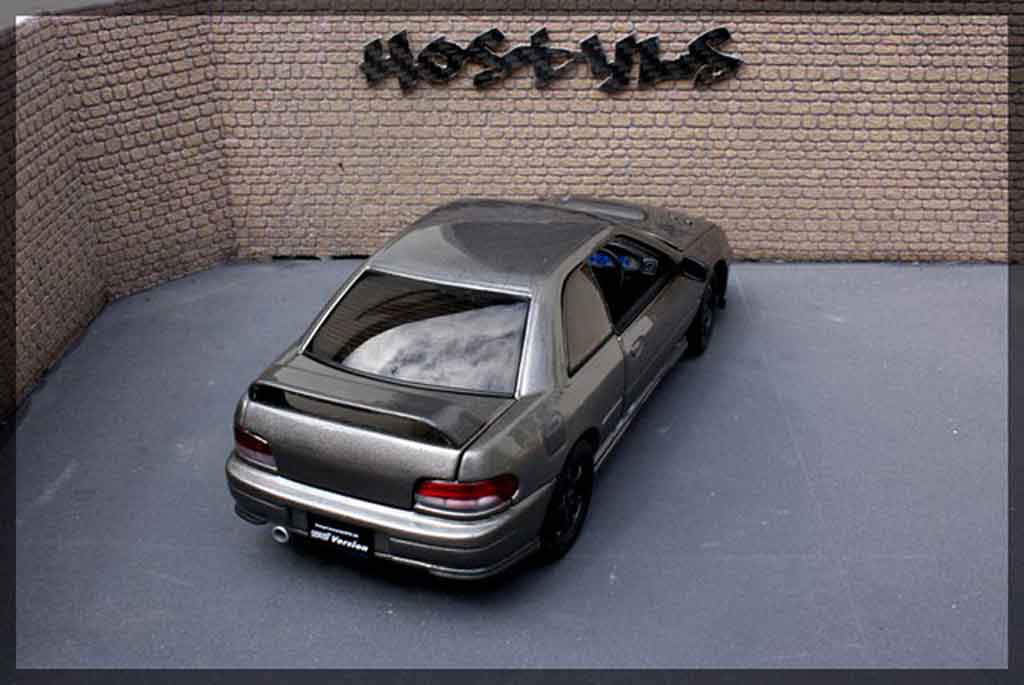 Subaru Impreza Type R gt turbo sti grijs carbone 1/18 Autoart