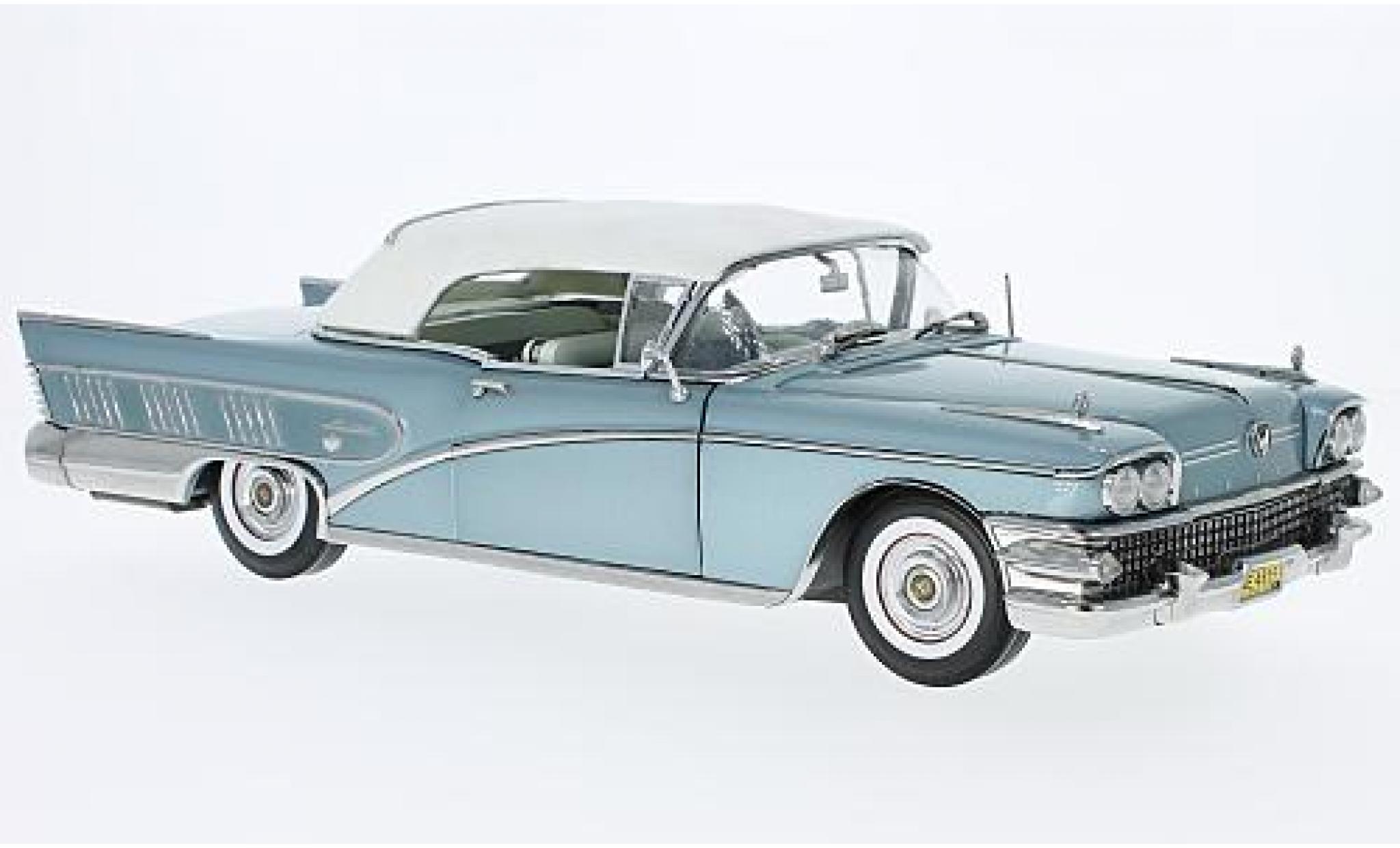 Buick Limited 1/18 Sun Star Cabriolet metallic blauw 1958 ferm&eacute; modelauto