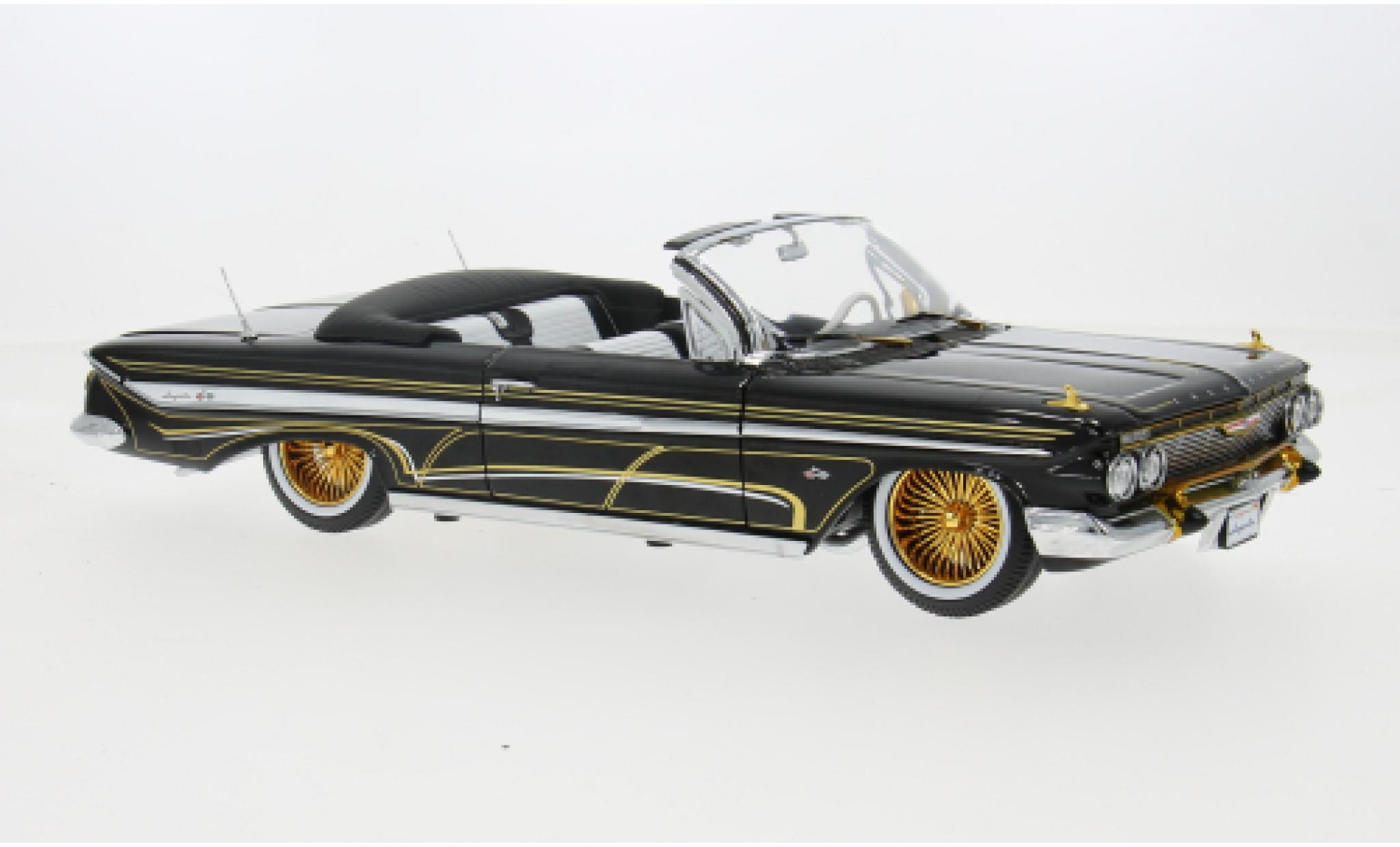 Chevrolet Impala 1/18 Sun Star Cabriolet Lowrider zwart 1961 1:18 modelauto